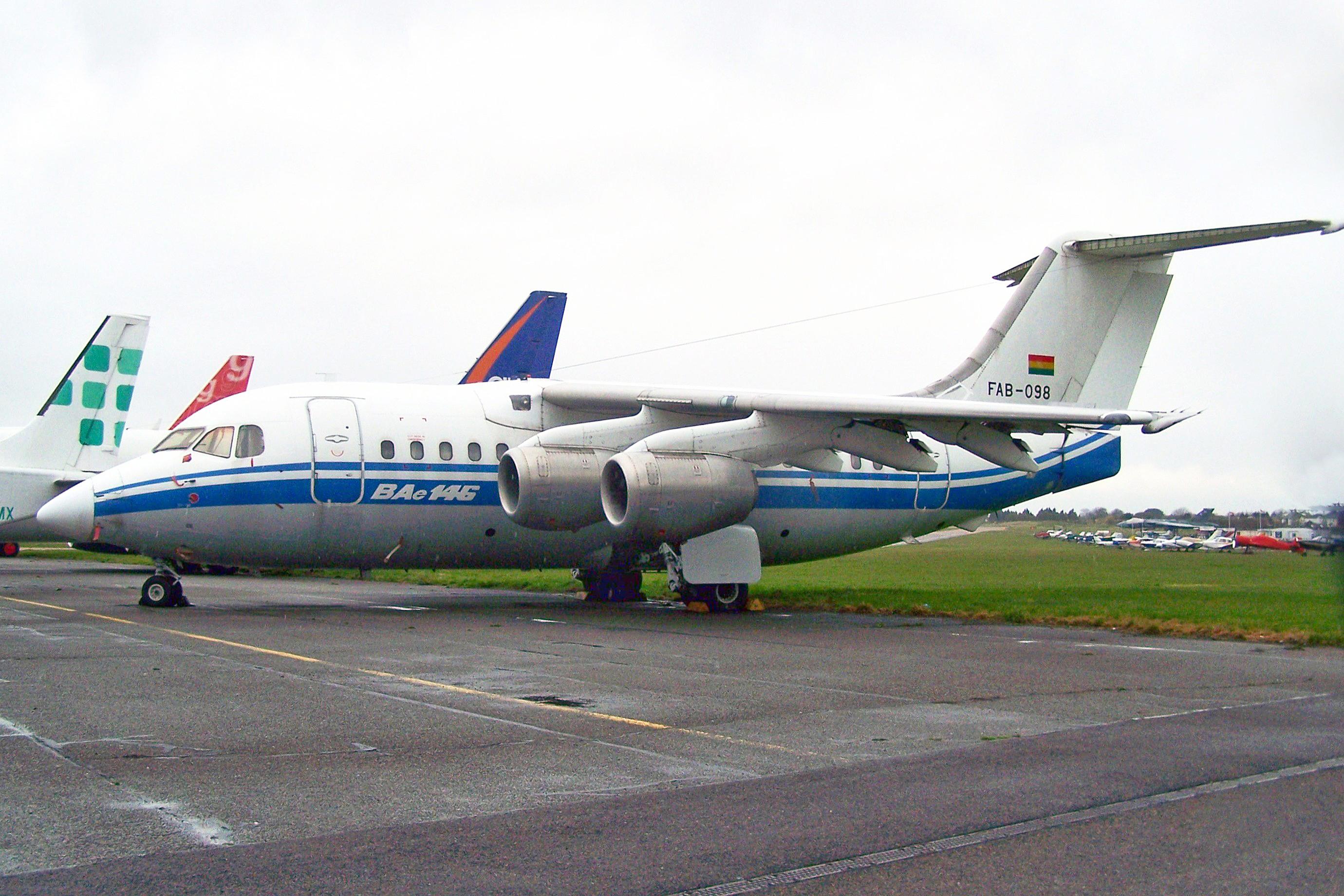 FAB-098 @ EGMC - FAB-098 1987 BAe 146-100 Bolivian AF SEN 
 - by PhilR