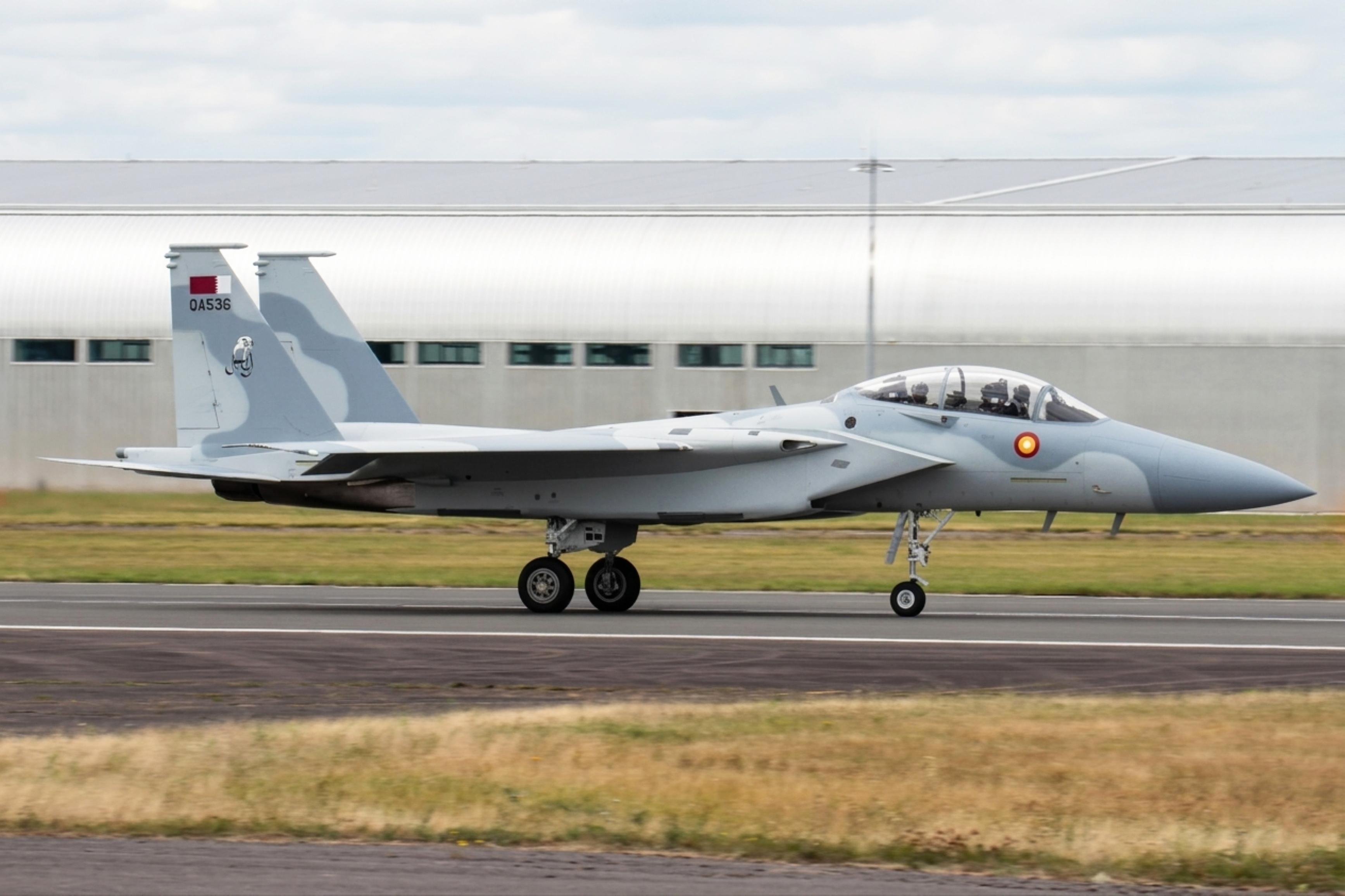 QA536 @ EGLF - qA536 Boeing F-15QA Ababil QEAF FIA Farnborough 
 - by PhilR