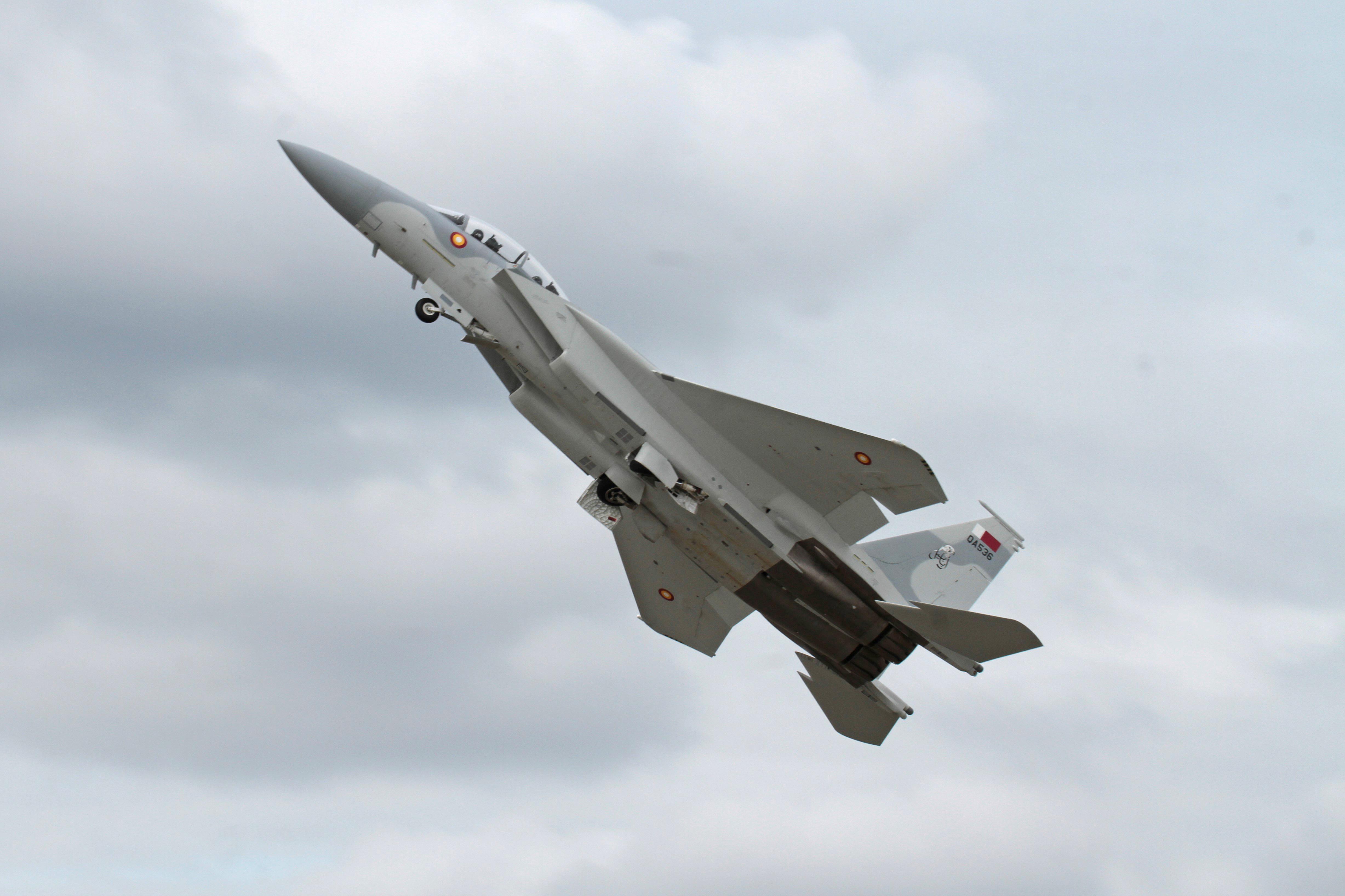 QA536 @ EGLF - QA536 Boeing F-15QA Ababil QEAF FIA Farnborough 
 - by PhilR