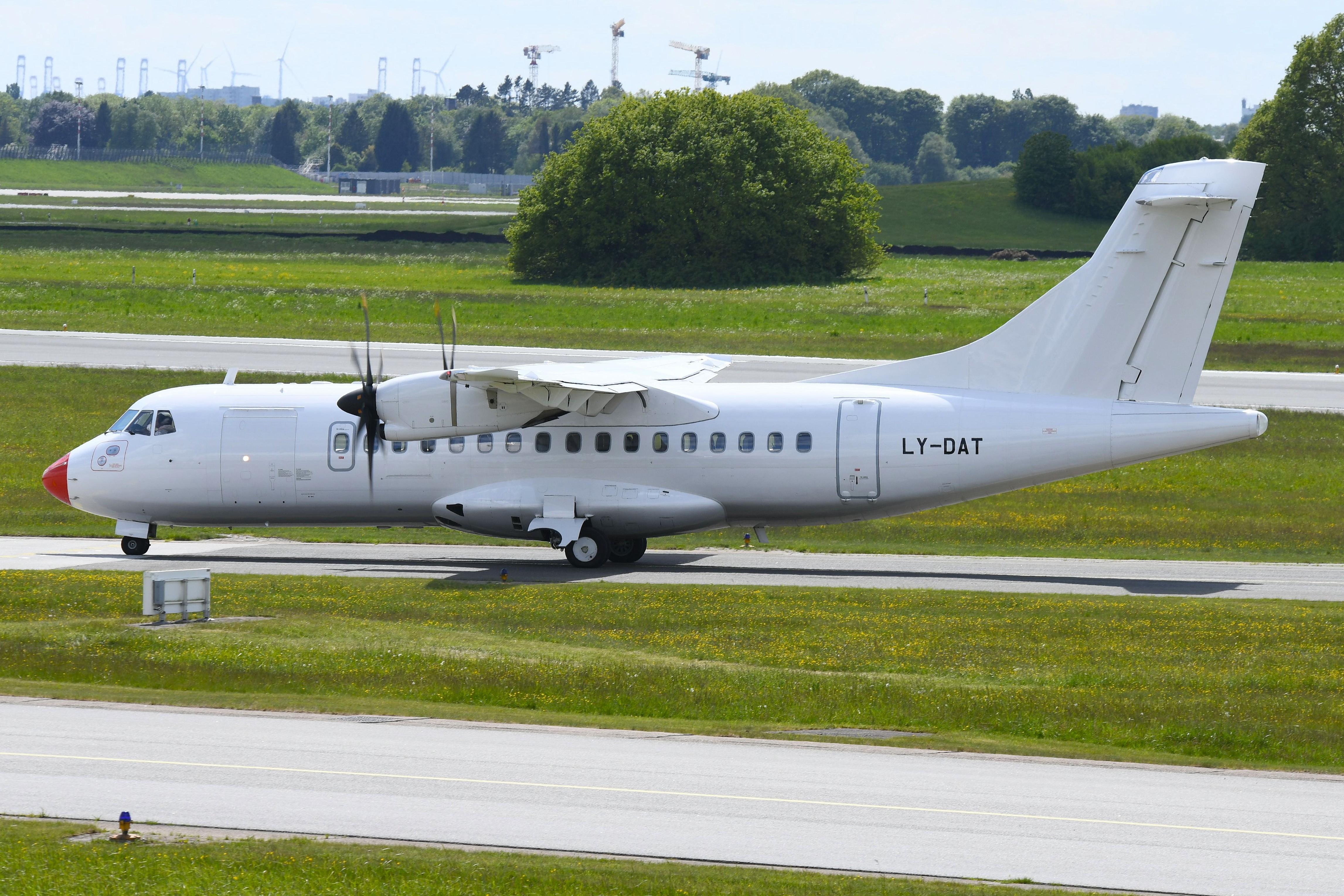 LY-DAT @ EDDH - DAT LY ATR42 taxiing to the terminal - by FerryPNL