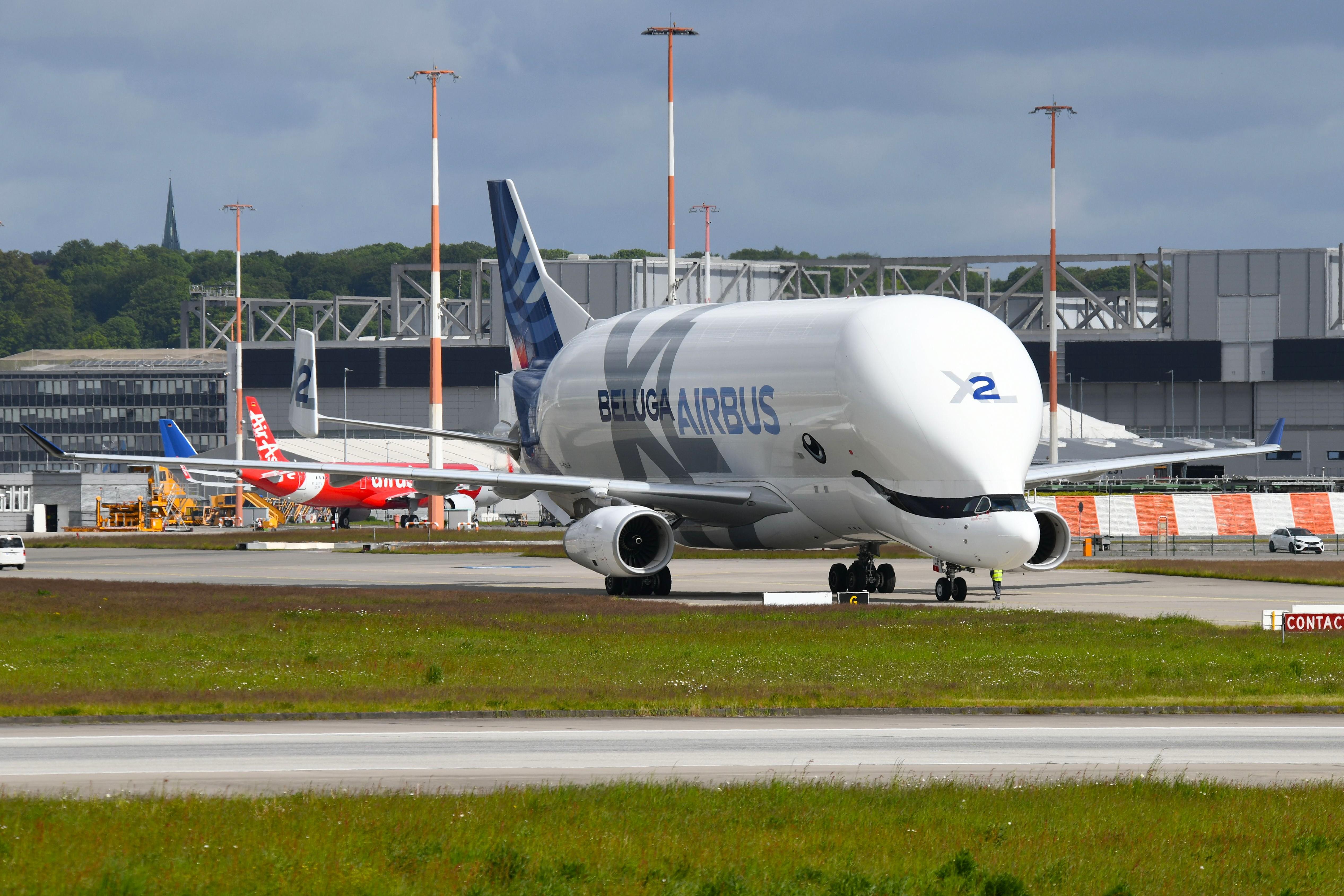 F-GXLH @ EDDH - Airbus A337 Beluga taxiing for departure - by FerryPNL