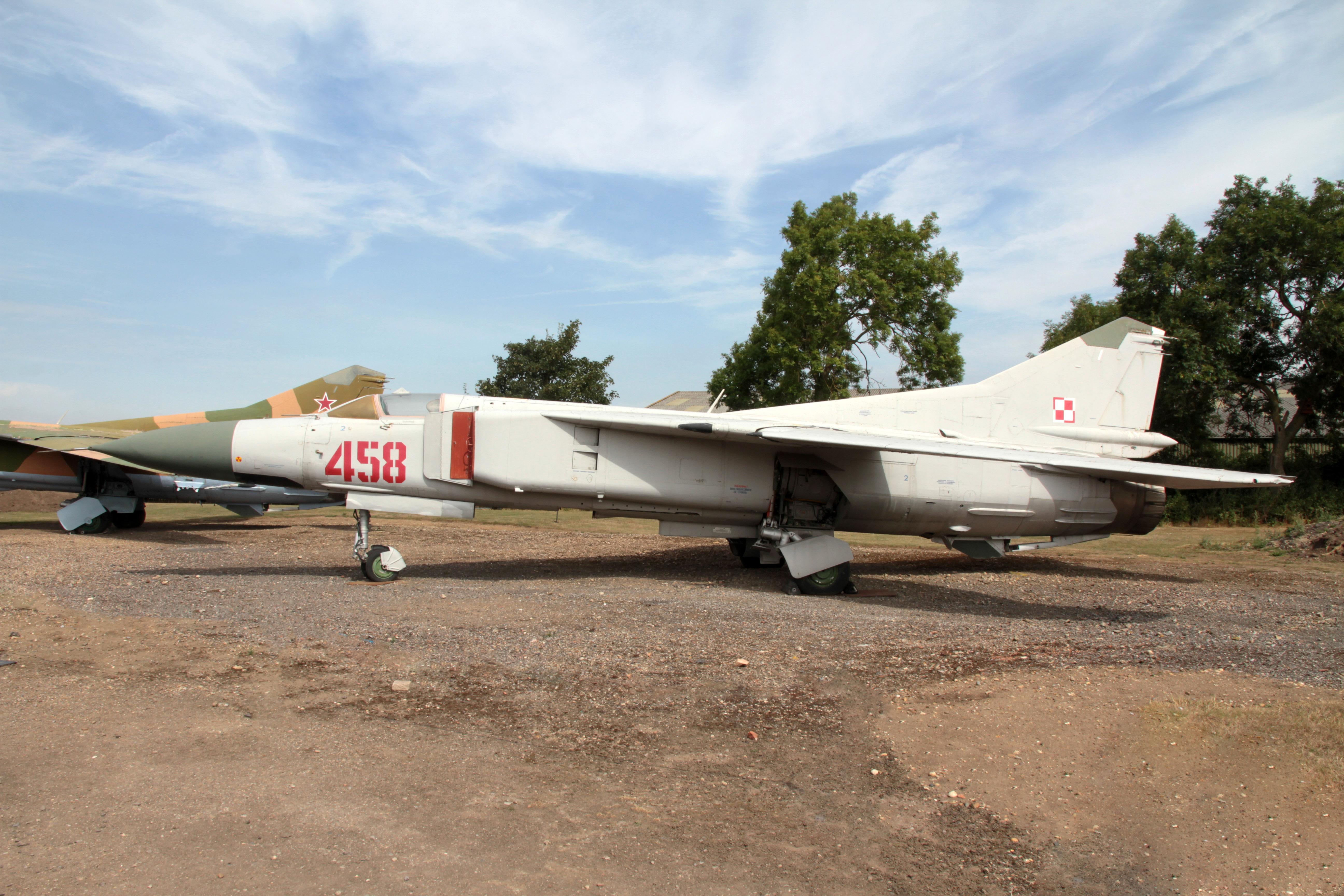 458 @ NEWARK - 458 (024003607-07) late 1960s Mikoyan-Gurevich Mig-23ML 'Flogger' PolAF Newark Air Museum 
 - by PhilR