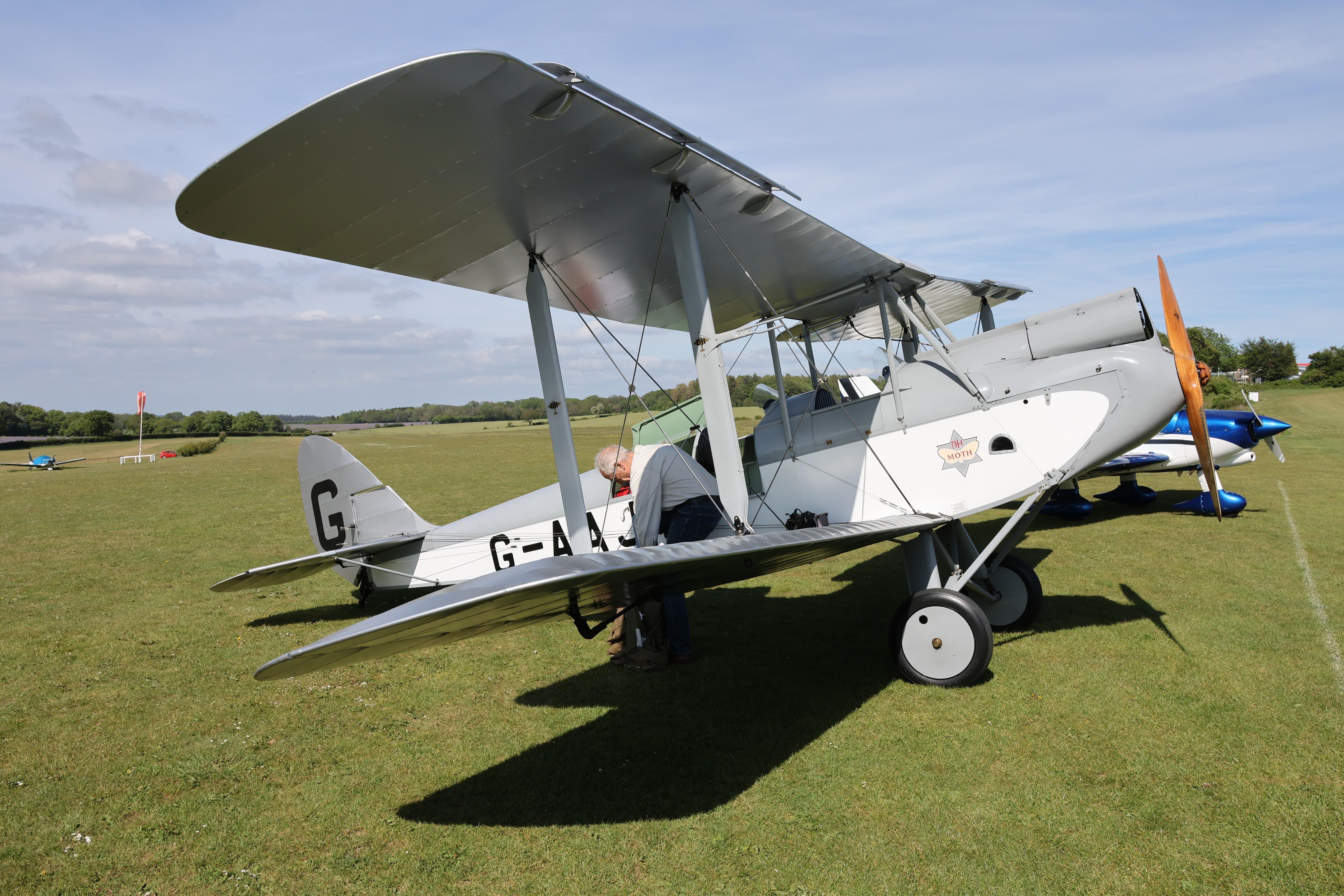 G-AAJT @ EGHP - G-AAJT 1930 DH60G Gipsy Moth Popham  - by PhilR