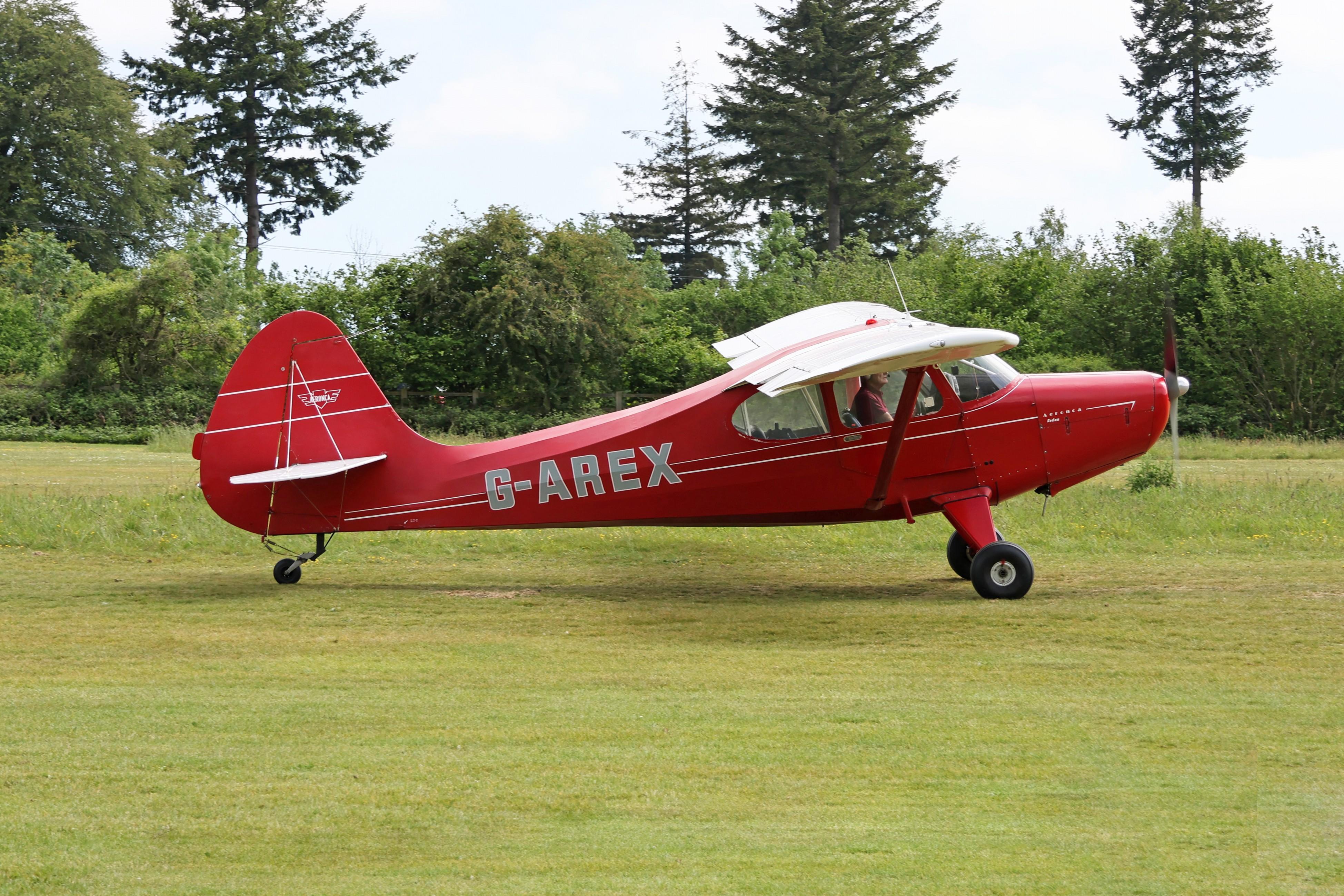 G-AREX @ EGHP - G-AREX 1948 Aeronca 15AC Sedan Popham  - by PhilR