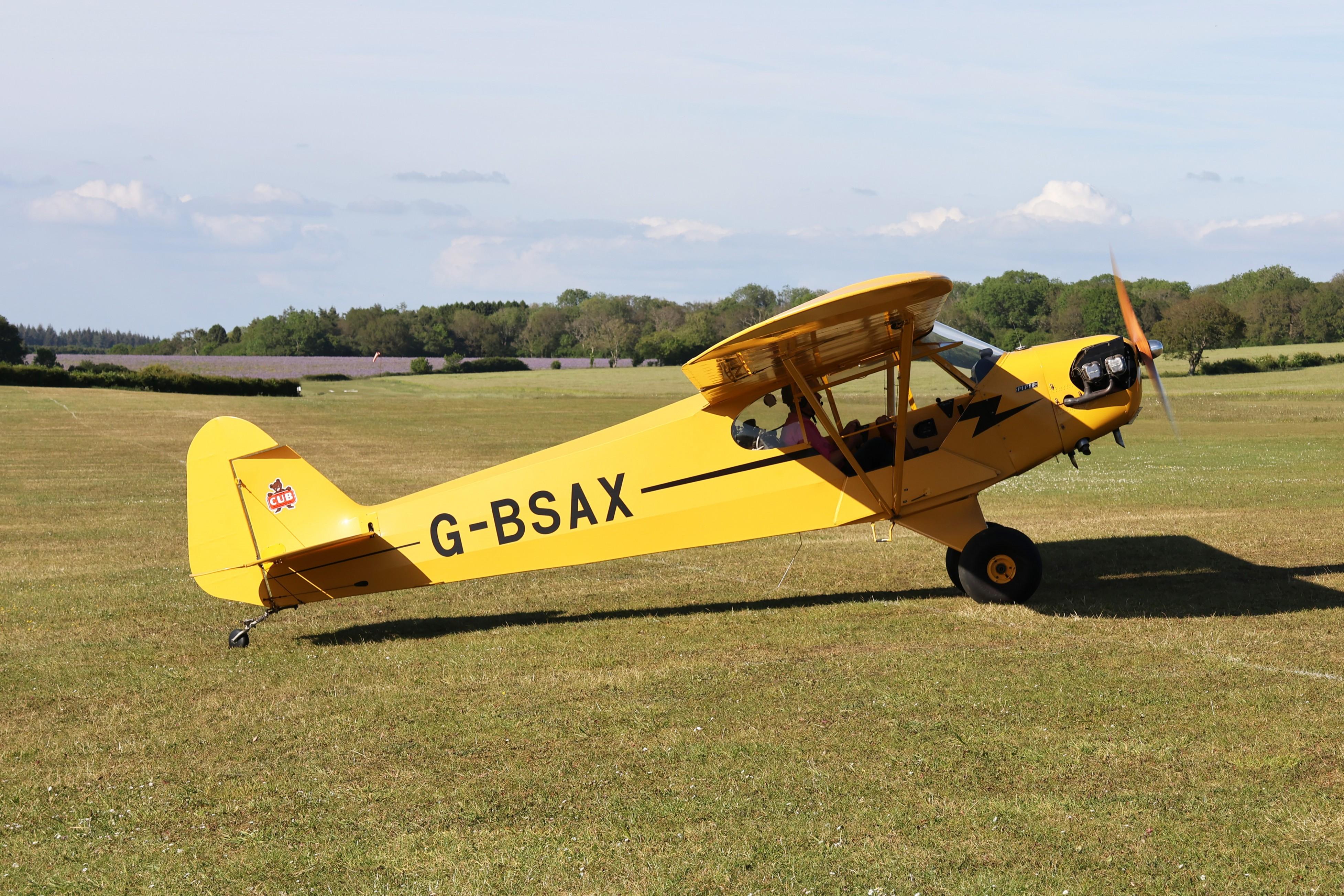 G-BSAX @ EGHP - G-BSAX 1946 Piper J3C-65 Cub Popham  - by PhilR