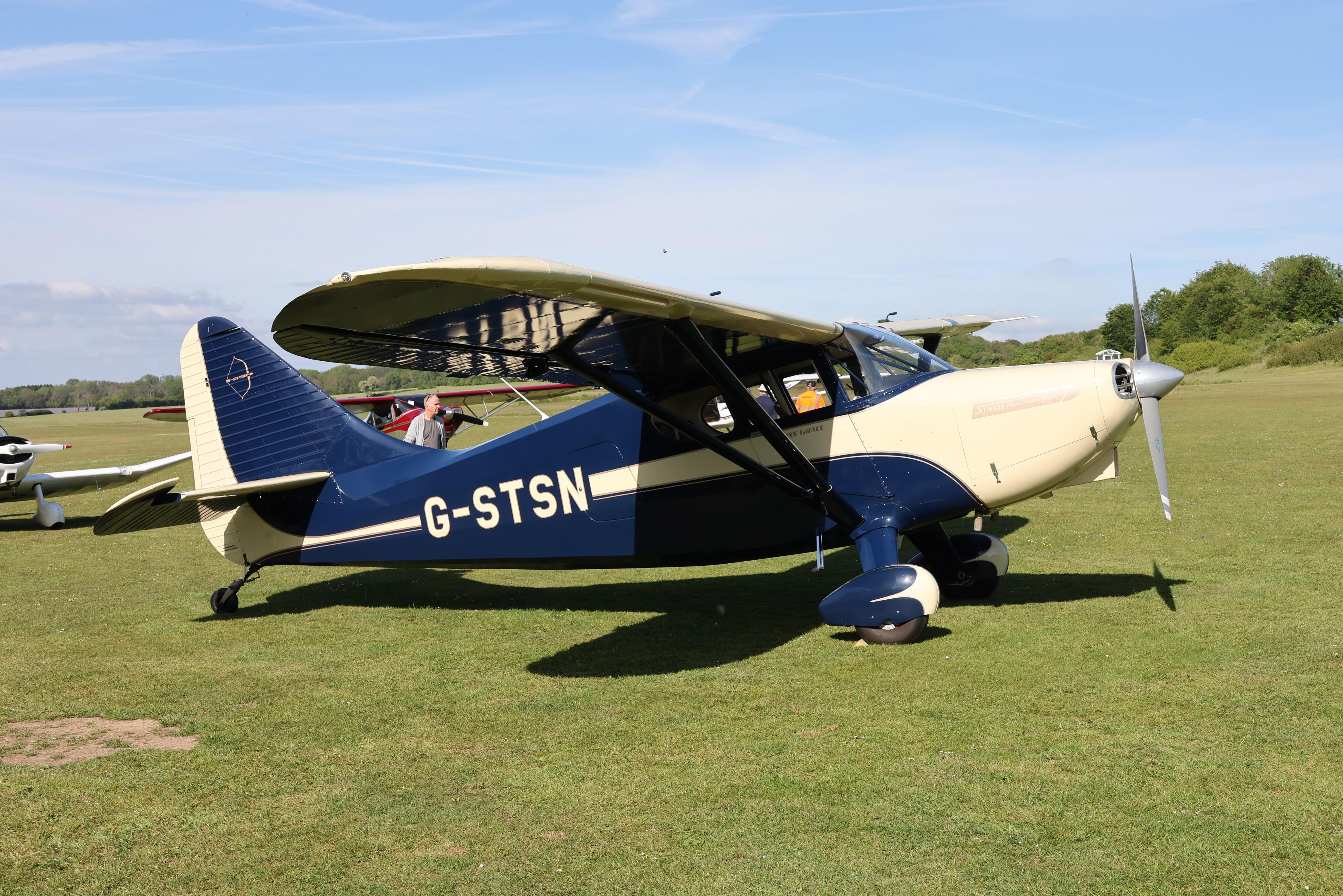 G-STSN @ EGHP - G-STSN 1948 Stinson 108-3 (Modified) Popham 
 - by PhilR