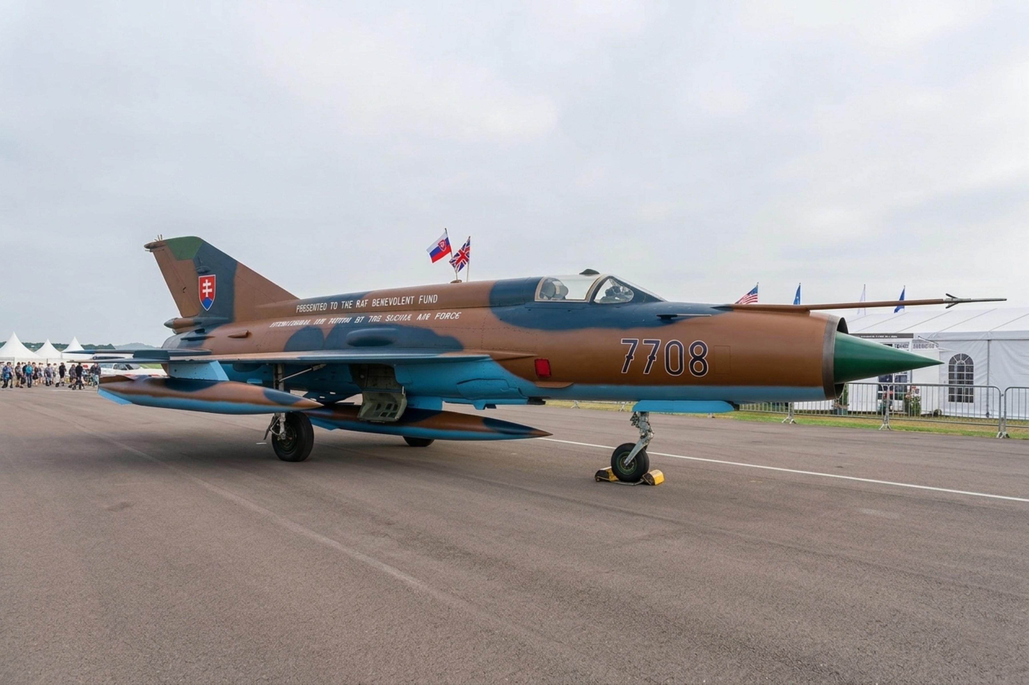 7708 @ EGVA - 7708 MiG-21MF Fishbed SlovakAF Gift to RAFBF IAT
 - by PhilR