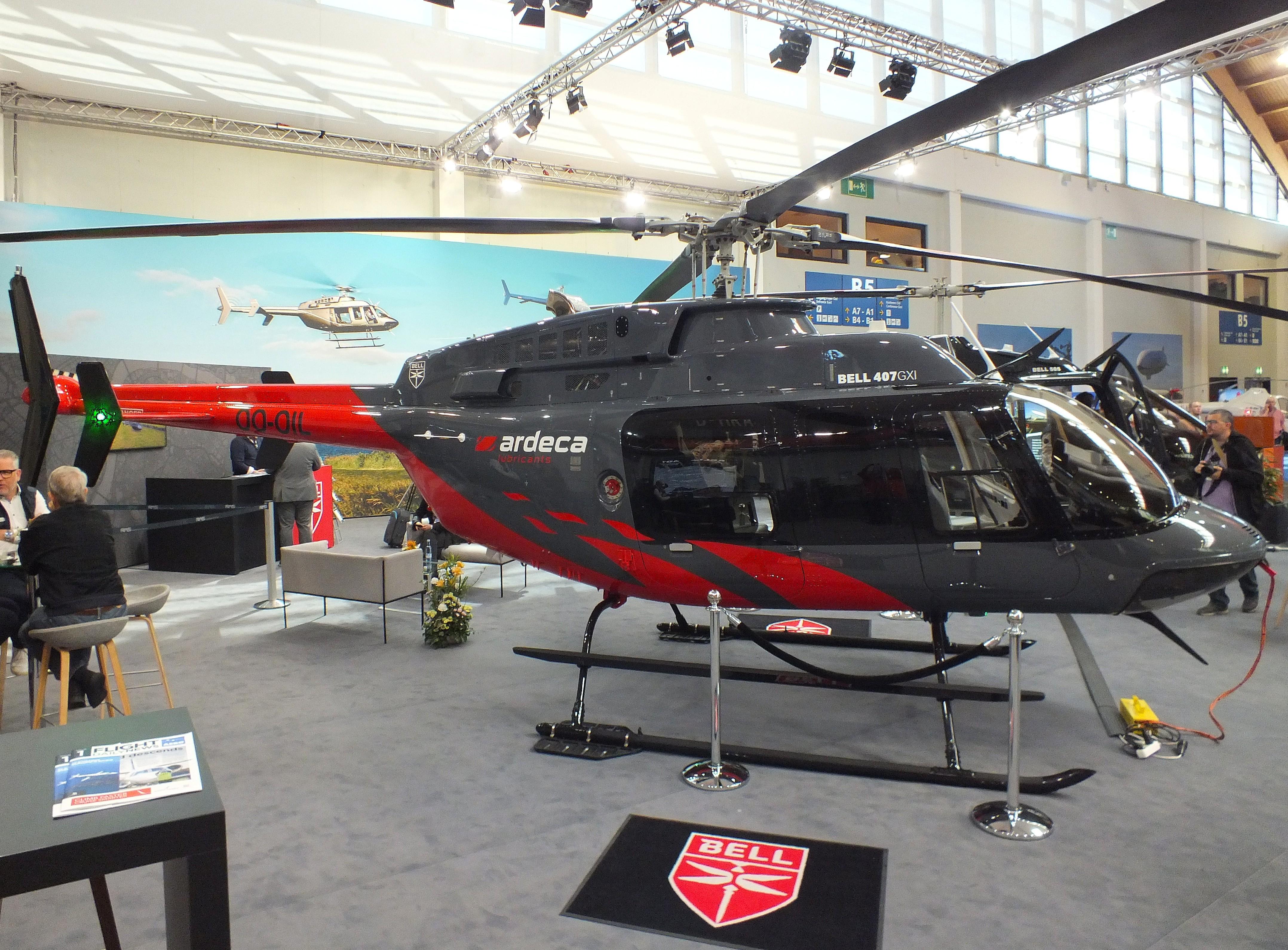OO-OIL @ EDNY - Bell 407GXi at the AERO 2026, Friedrichshafen - by iwarnecke