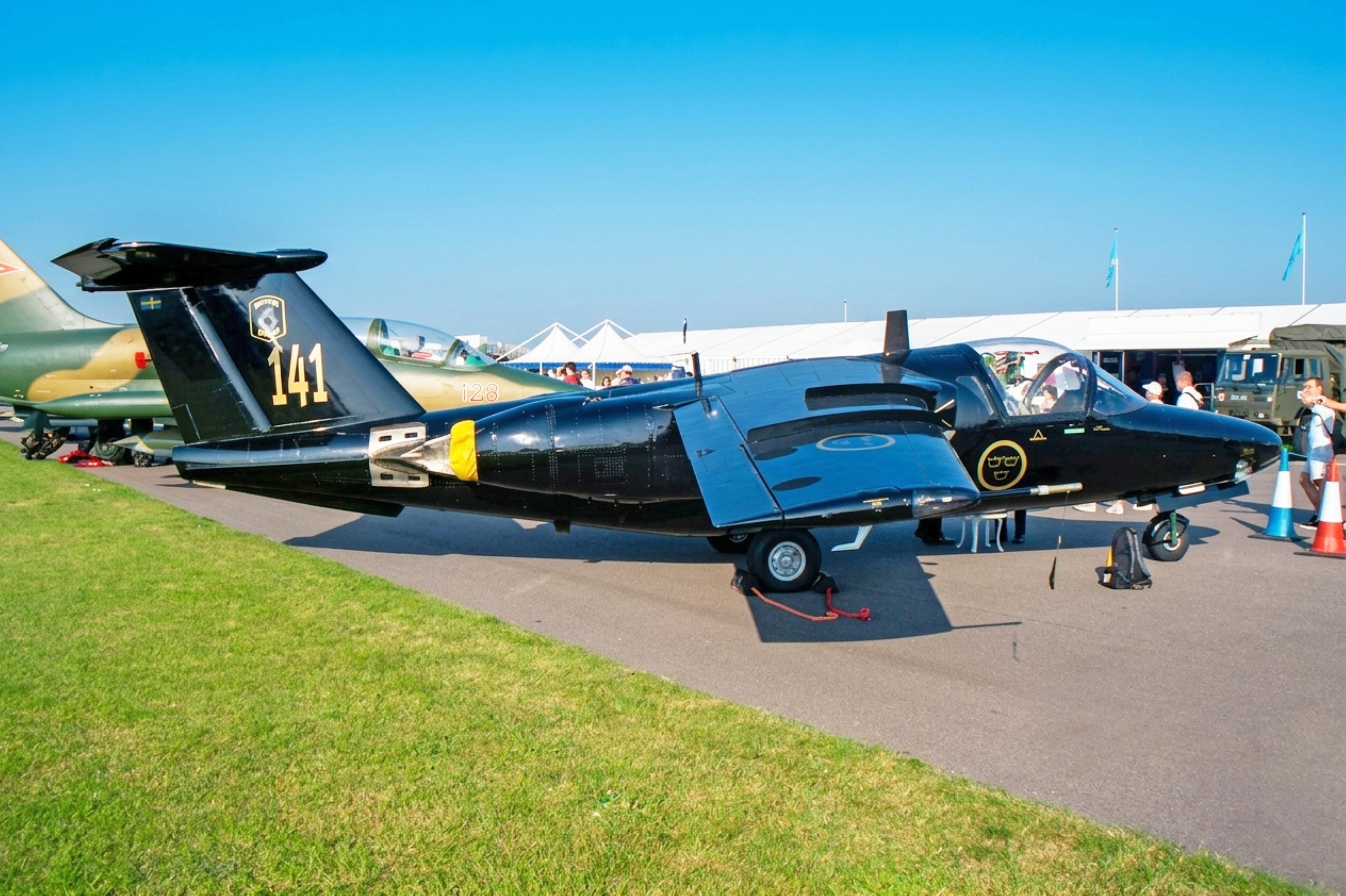 60141 @ EGXJ - 60141 Saab Sk60 RSwedAF RIAT Cottesmore  - by PhilR