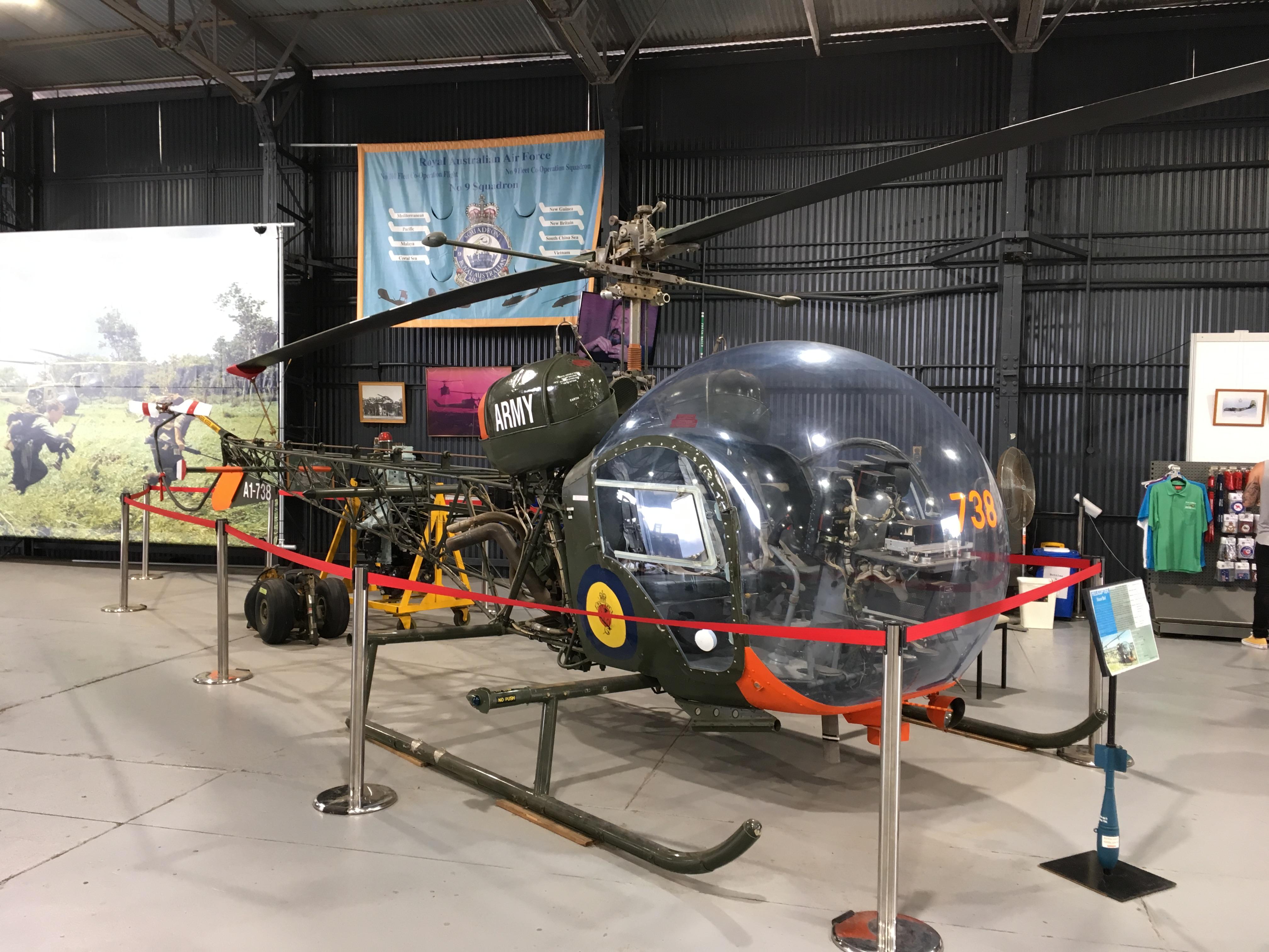 A1-738 @ YAMB - A1-738 1968 Bell 47G-3B-1 Sioux RAAF Amberley 
 - by PhilR