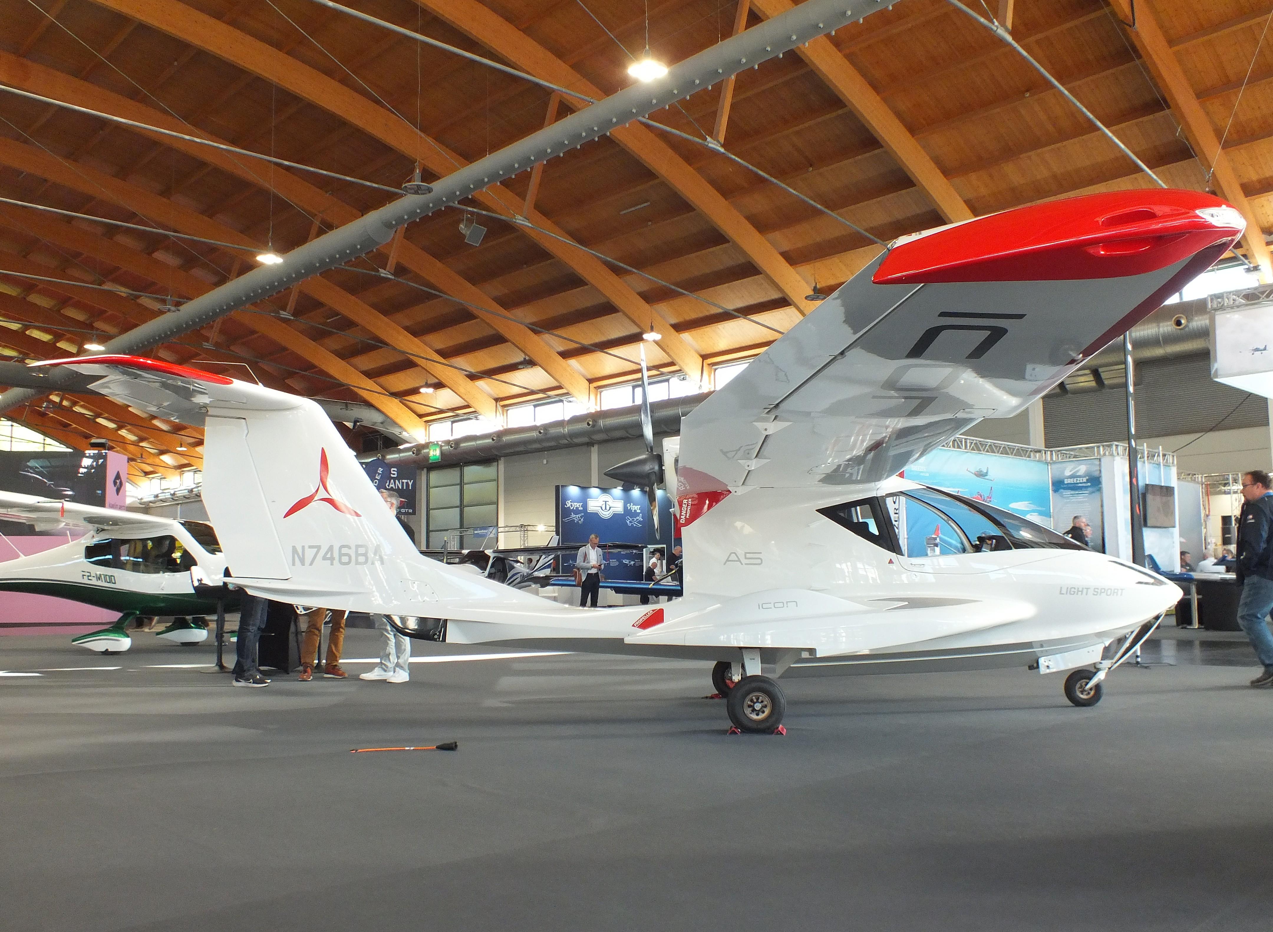 N746BA @ EDNY - ICON Aircraft A5 LSA at the AERO 2026, Friedrichshafen - by iwarnecke