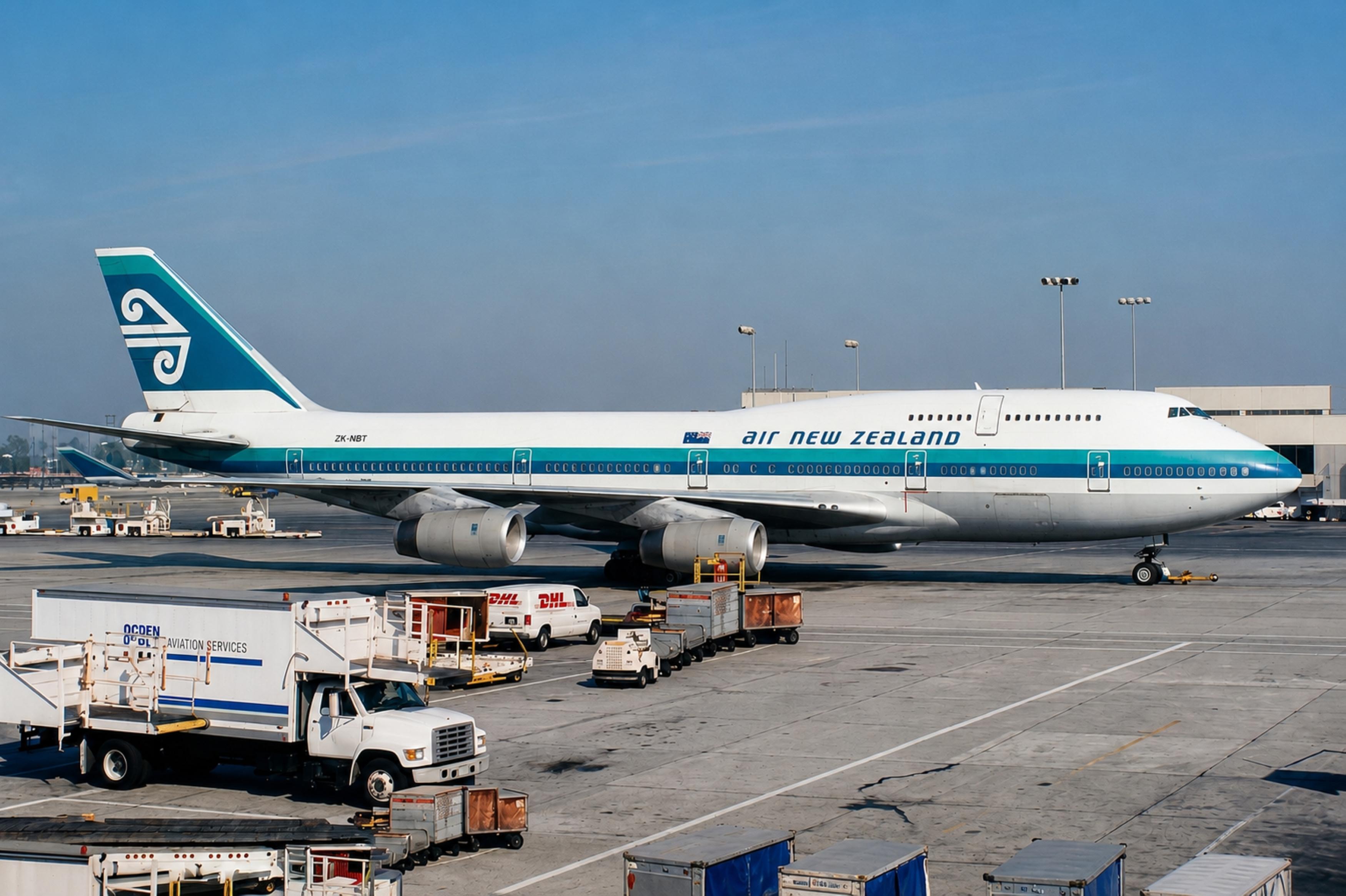 ZK-NBT @ KLAX - ZK-NBT 1990 B747-419 Air New Zealand LAX  - by PhilR