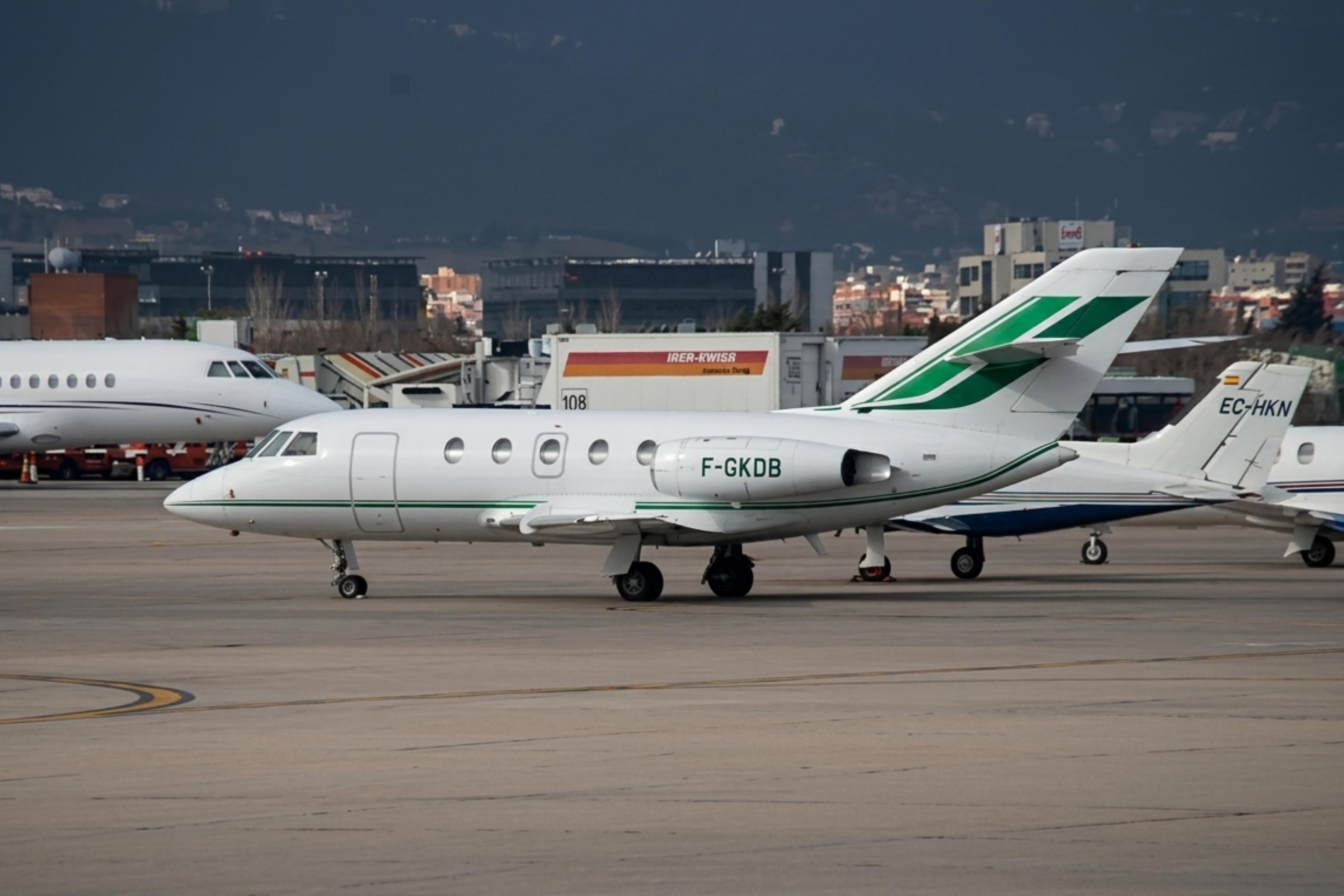 F-GKDB @ LEBL - F-GKDB 1973 Dassault Falcon 20 BCN 
 - by PhilR