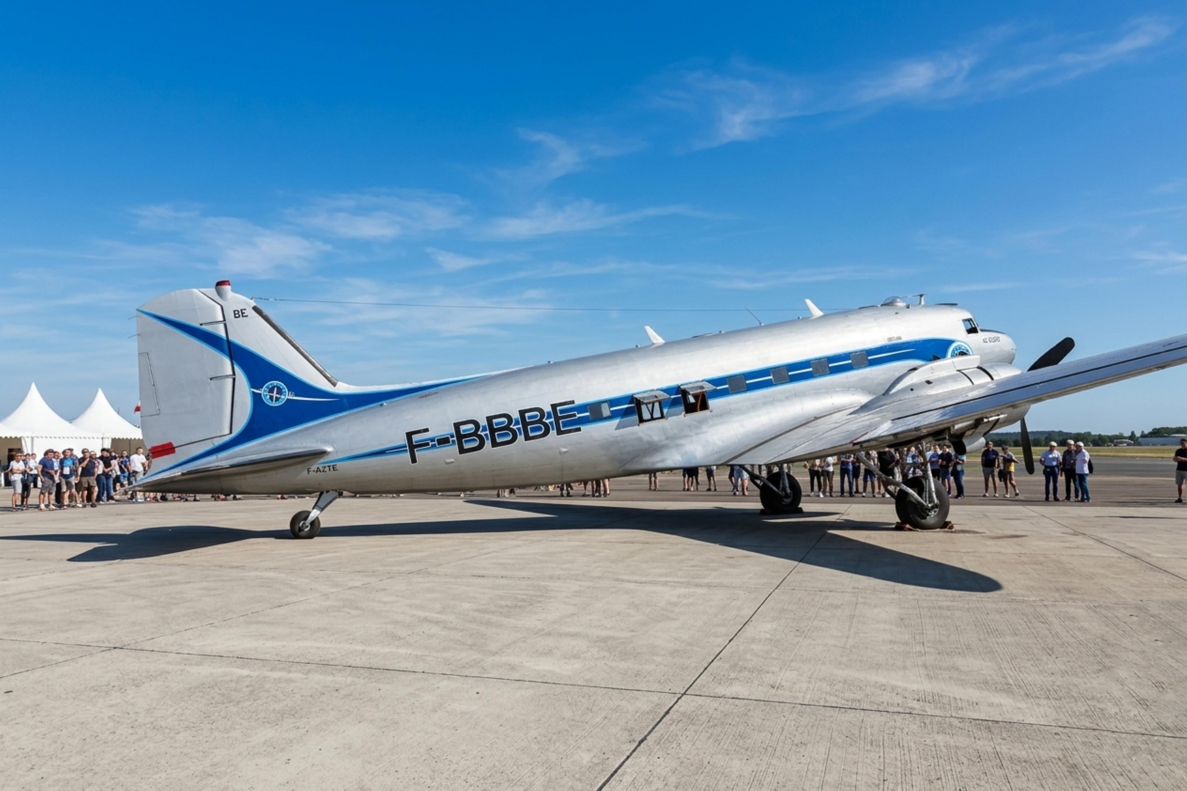 F-AZTE @ LFPM - F-AZTE 'F-BBBE' (42-23310) 1943 Douglas C-47A Air Legend Melun-Villaroche  - by PhilR