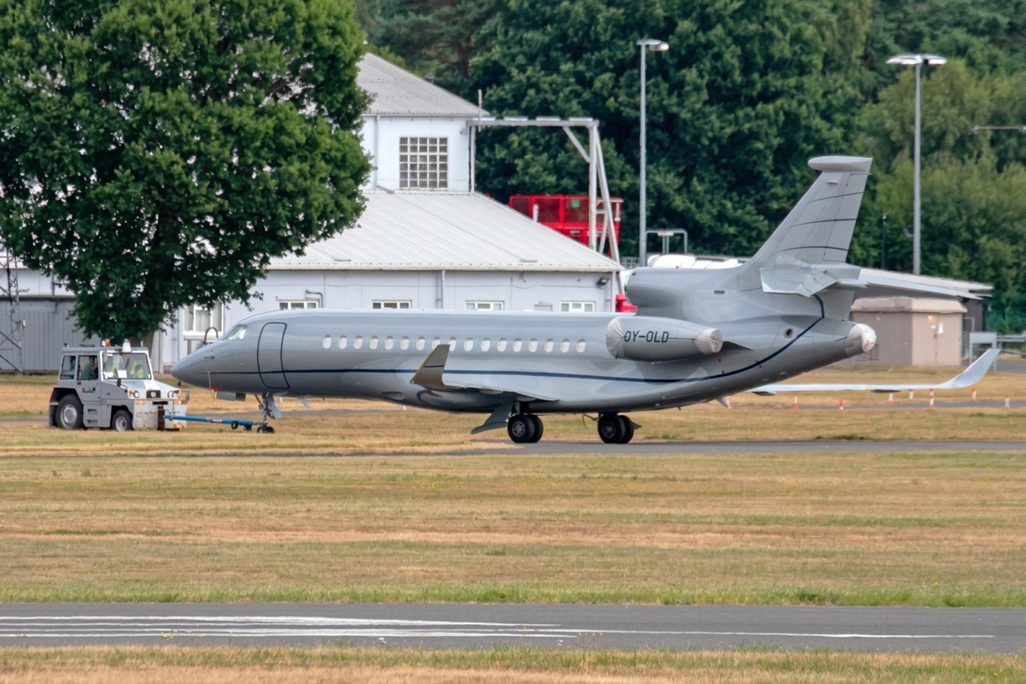 OY-OLD @ EGLF - OY-OLD 2017 Dassault Falcon 8X Farnborough 
 - by PhilR