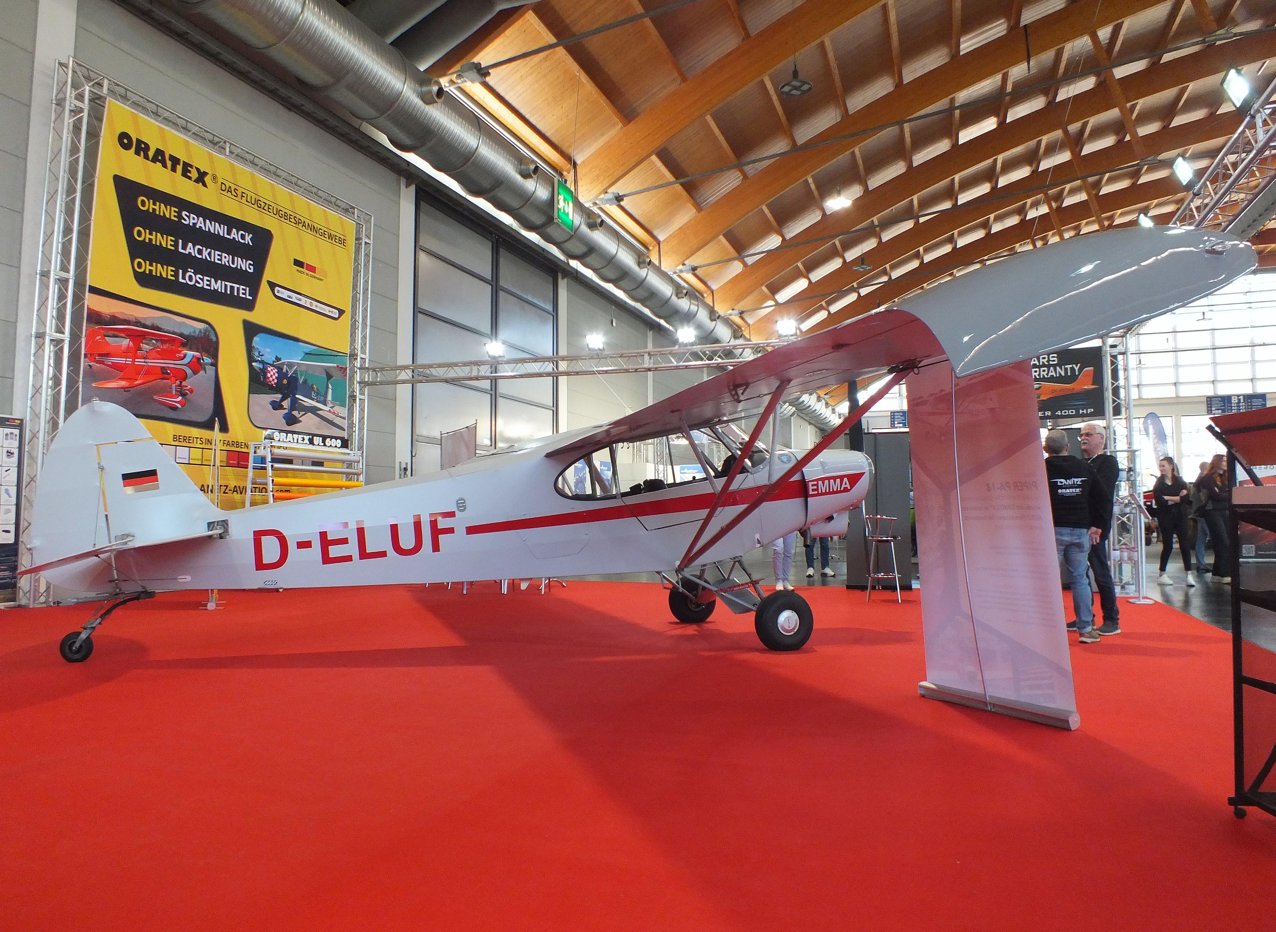 D-ELUF @ EDNY - Piper L-18C Super Cub at the AERO 2026, Friedrichshafen - by iwarnecke