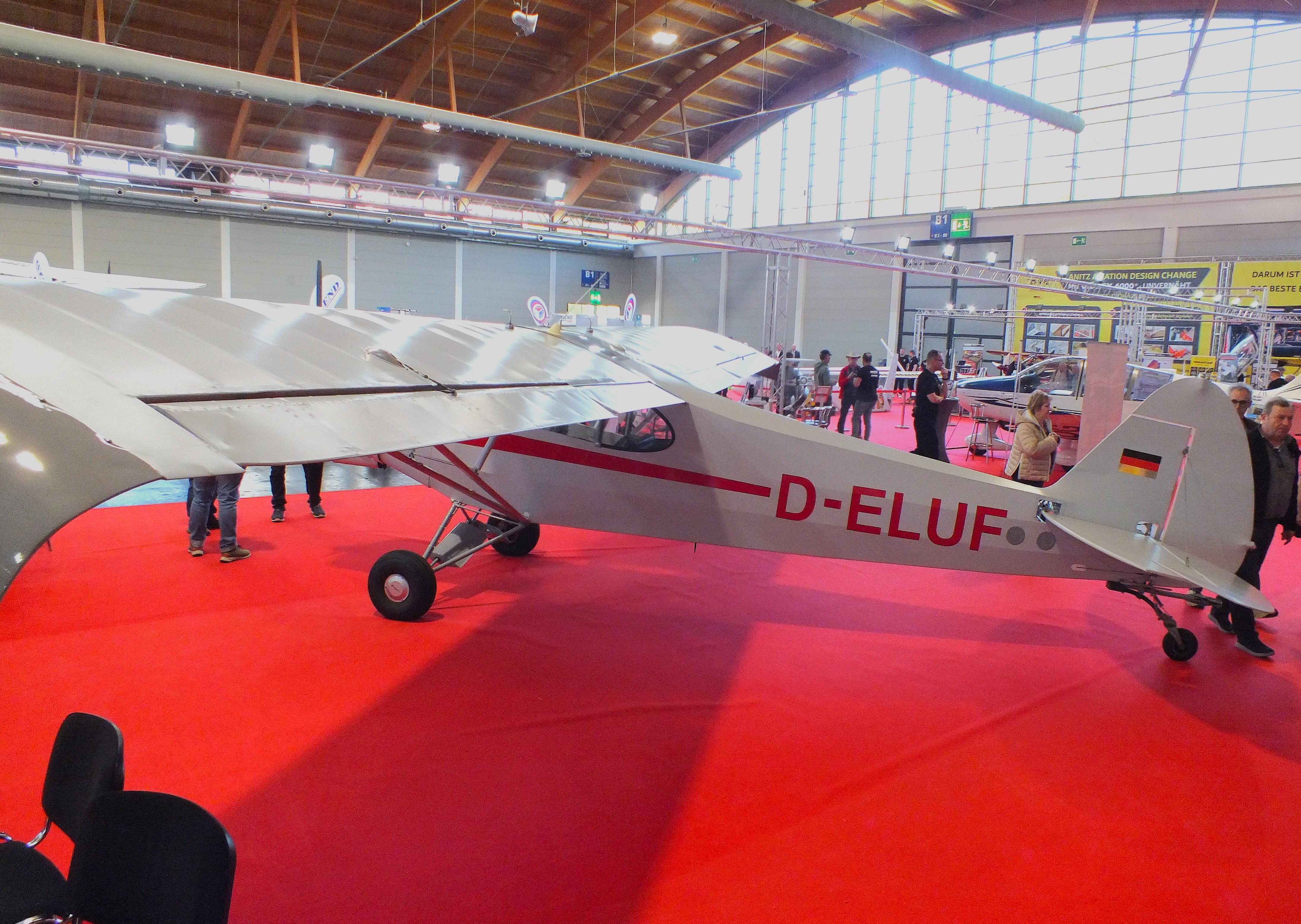 D-ELUF @ EDNY - Piper L-18C Super Cub at the AERO 2026, Friedrichshafen - by iwarnecke