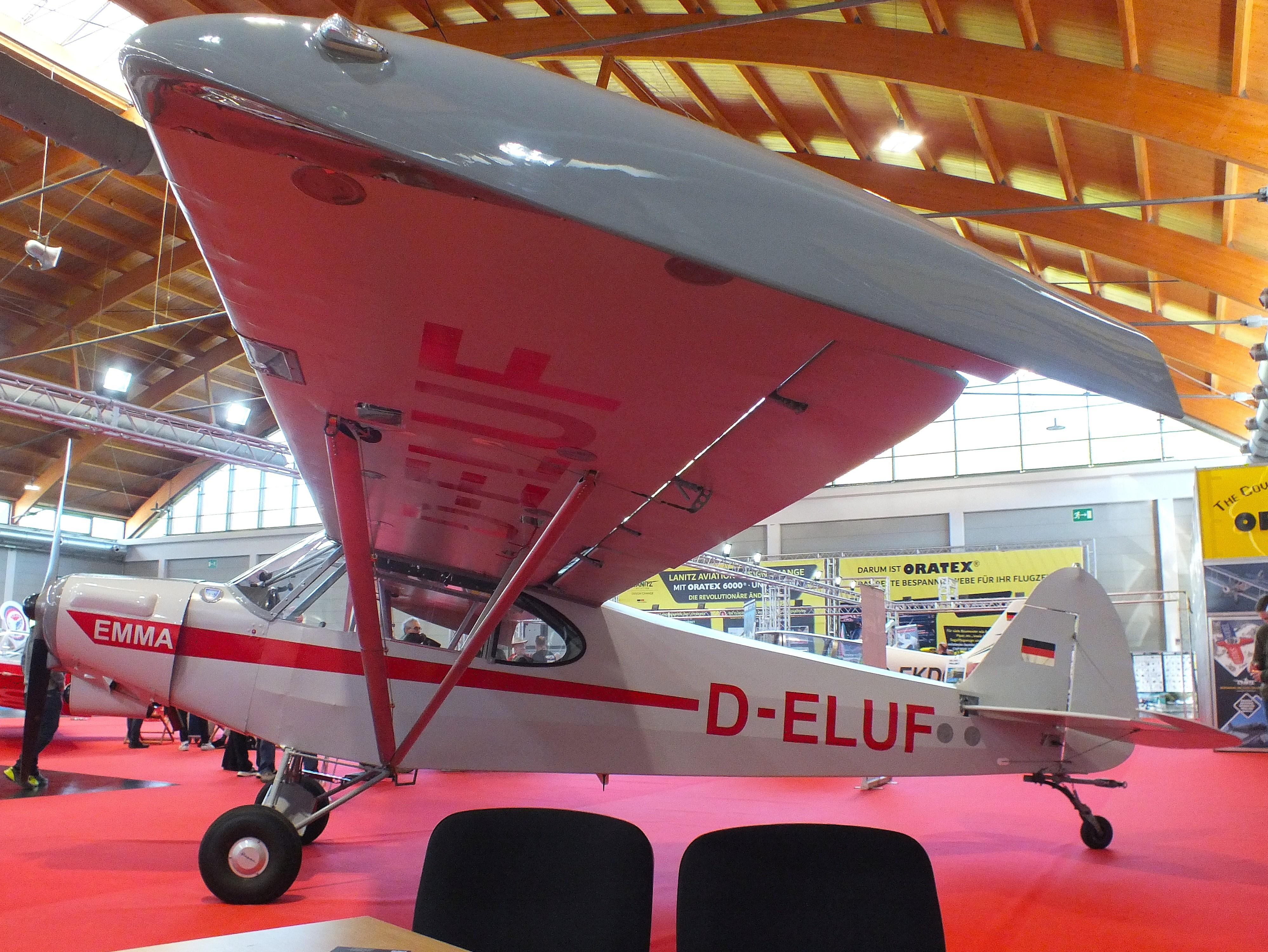 D-ELUF @ EDNY - Piper L-18C Super Cub at the AERO 2026, Friedrichshafen - by iwarnecke