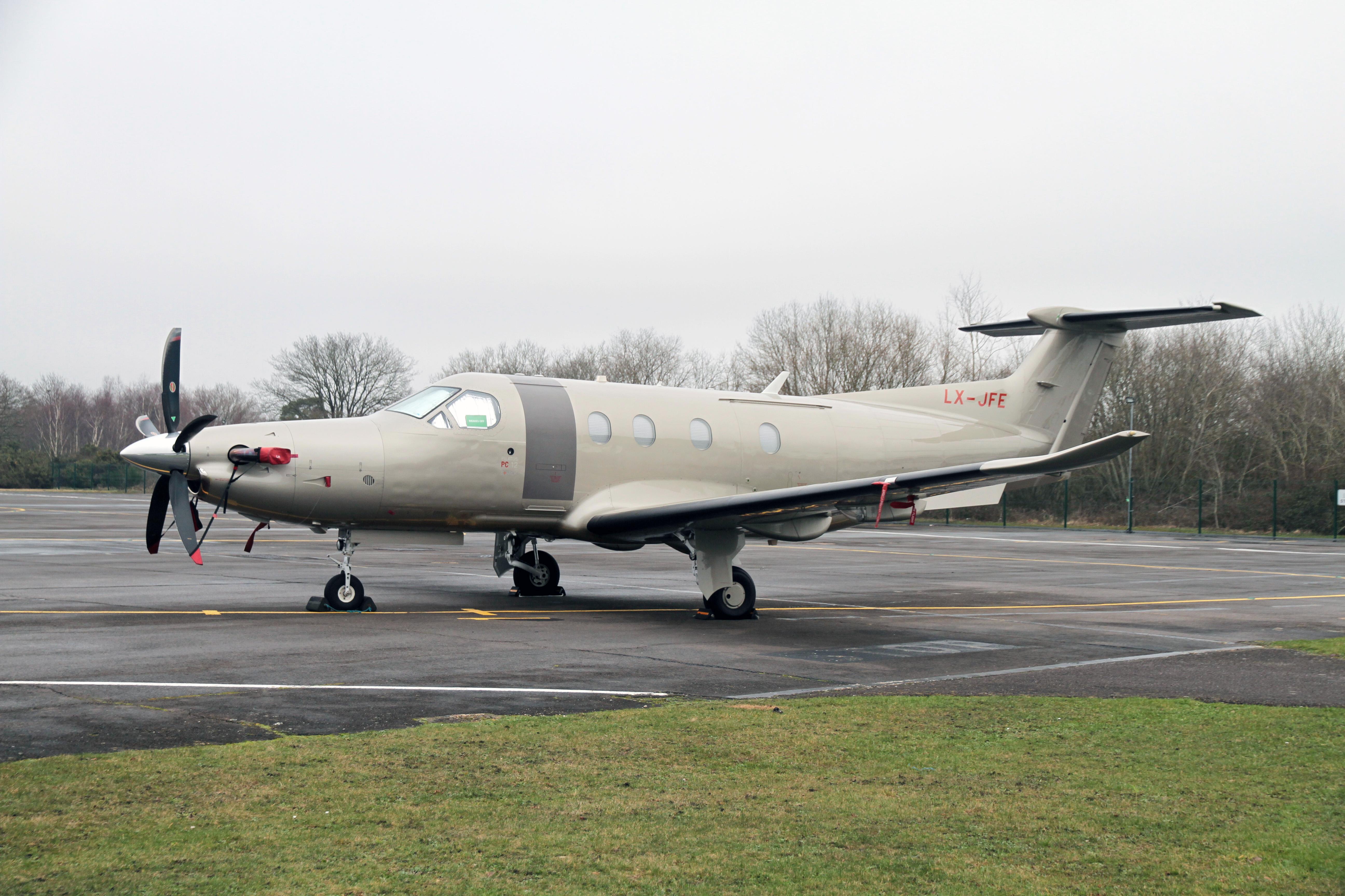 LX-JFE @ EGLK - LX-JFE 2018 Pilatus PC-12 47E Blackbushe
 - by PhilR