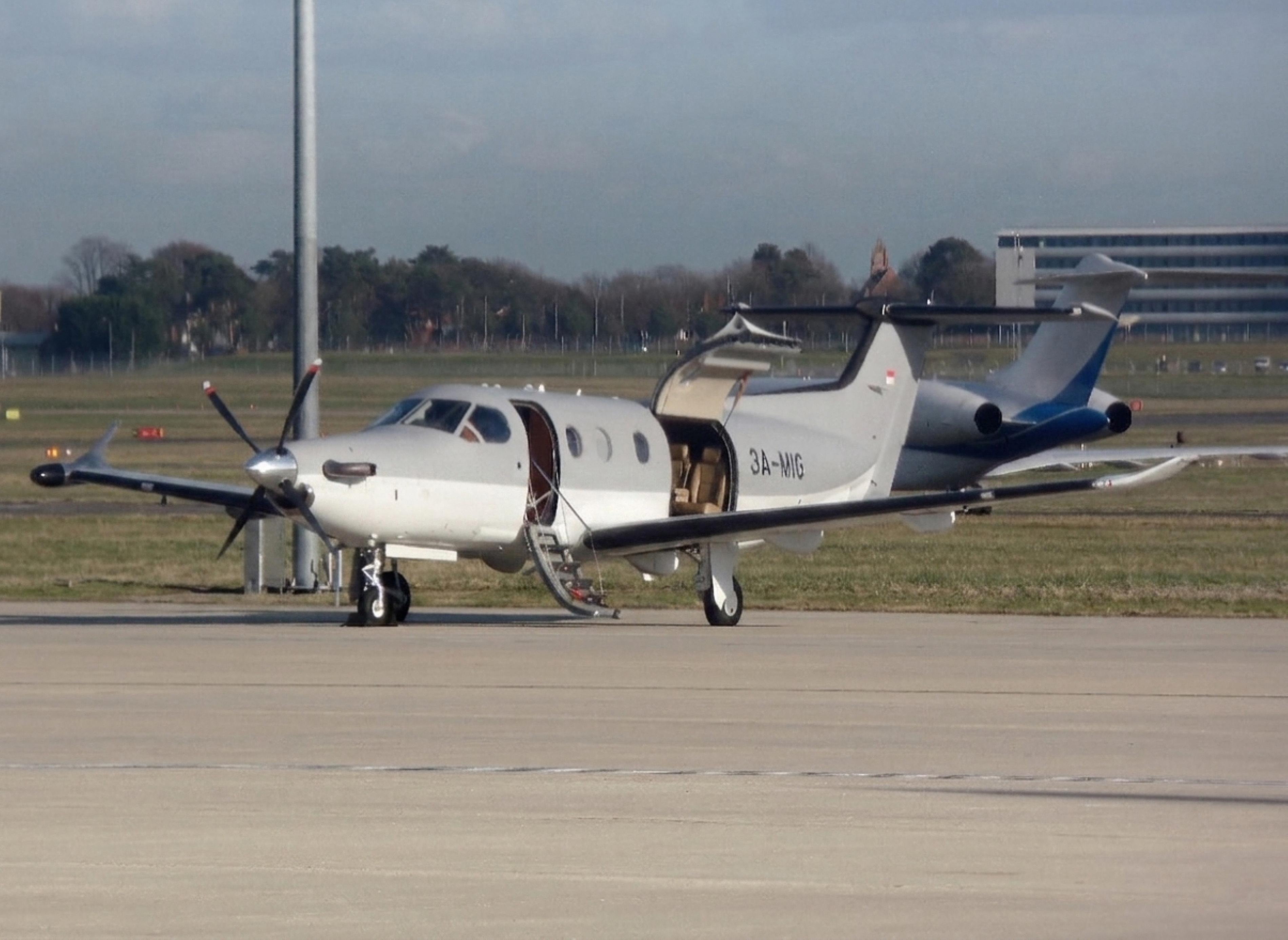 3A-MIG @ EGLF - 3A-MIG 2016 Pilatus PC-12 47E Farnborough 
 - by PhilR