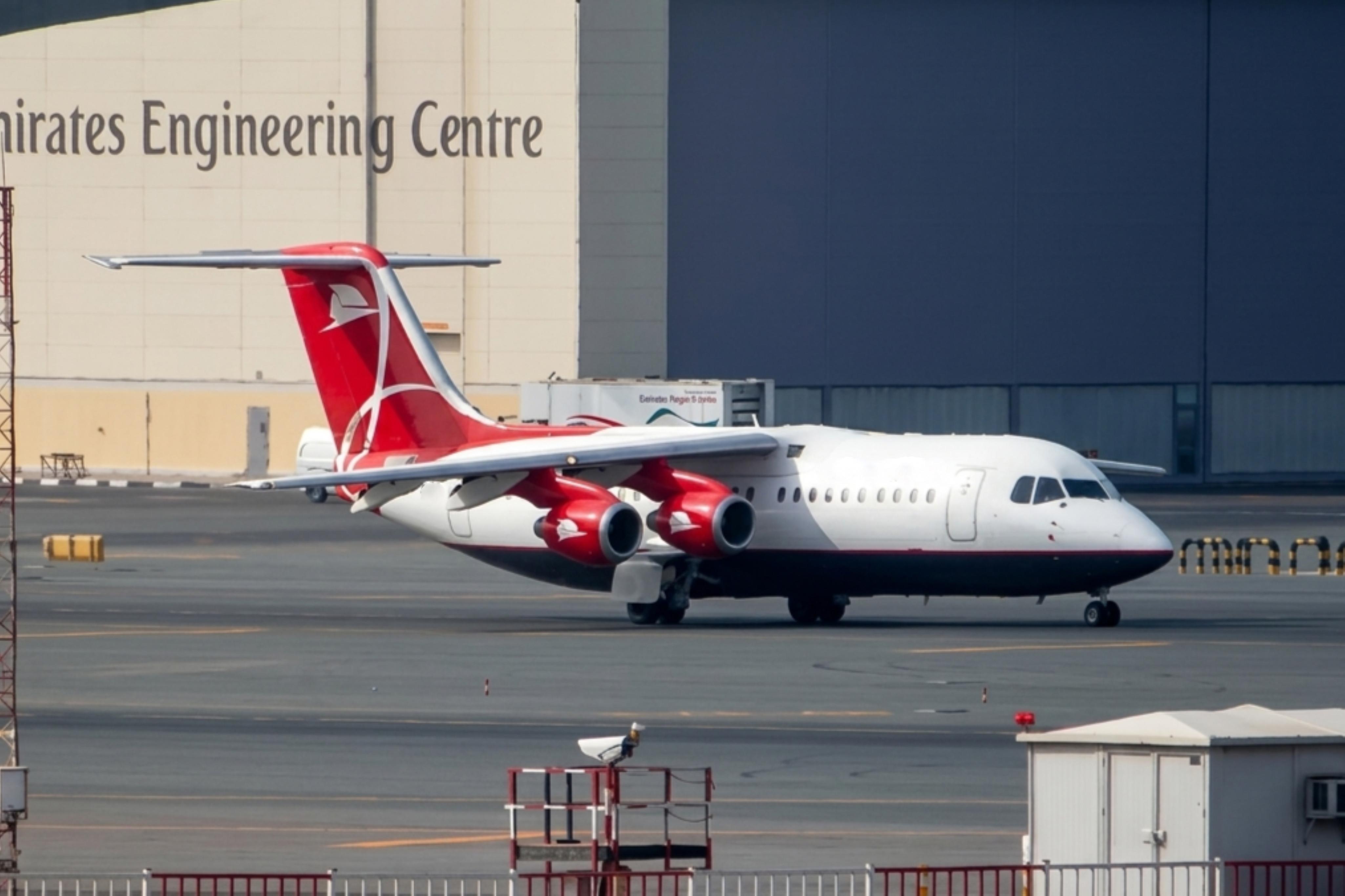EP-FQZ @ OMDB - EP-FQX 1999 BAe146-RJ100 Qeshm Air DXB 
 - by PhilR