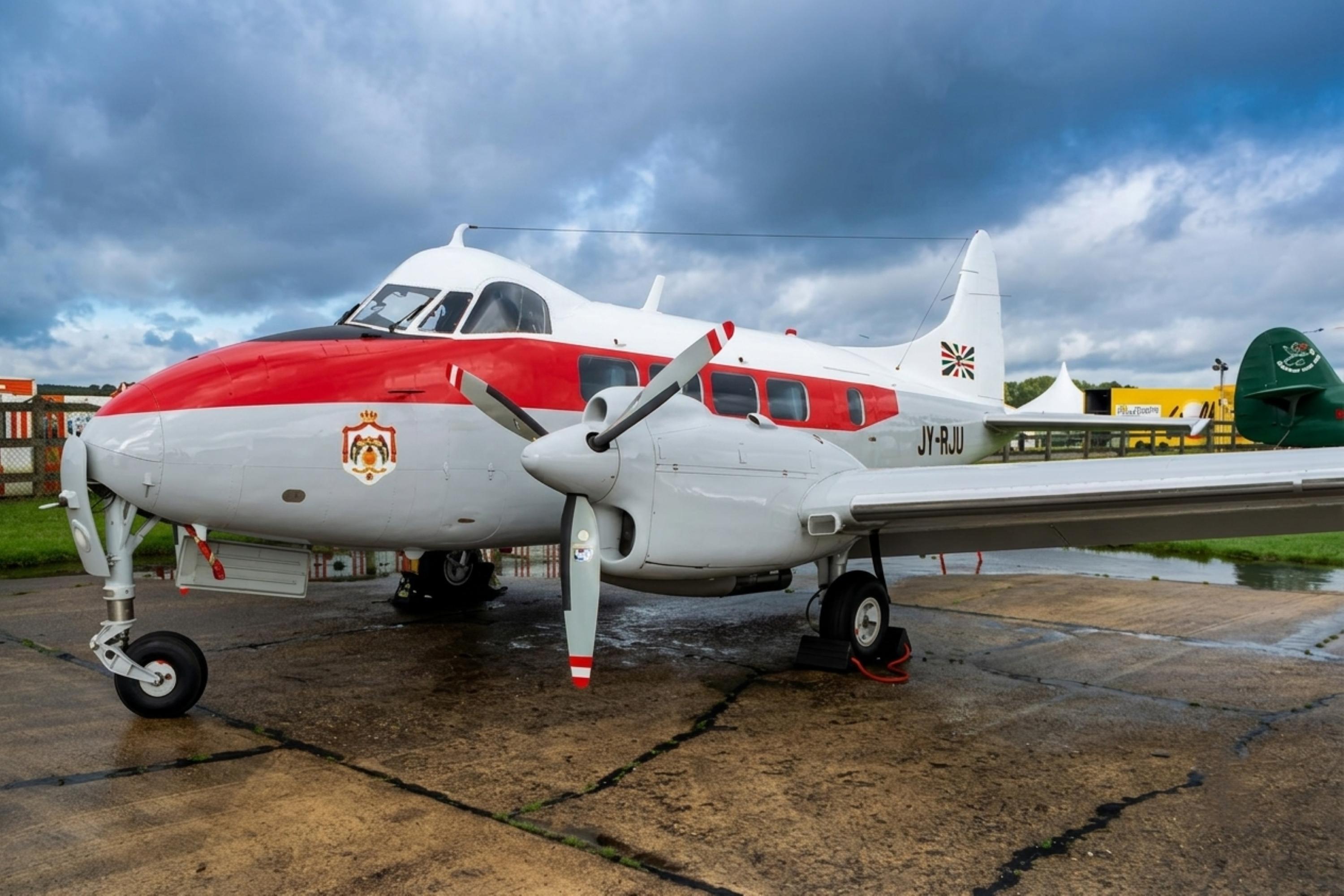 JY-RJU @ EGLF - JY-RJU 1964 DH104 Dove 7 Royal Jordanian Air Force SBAC
 - by PhilR