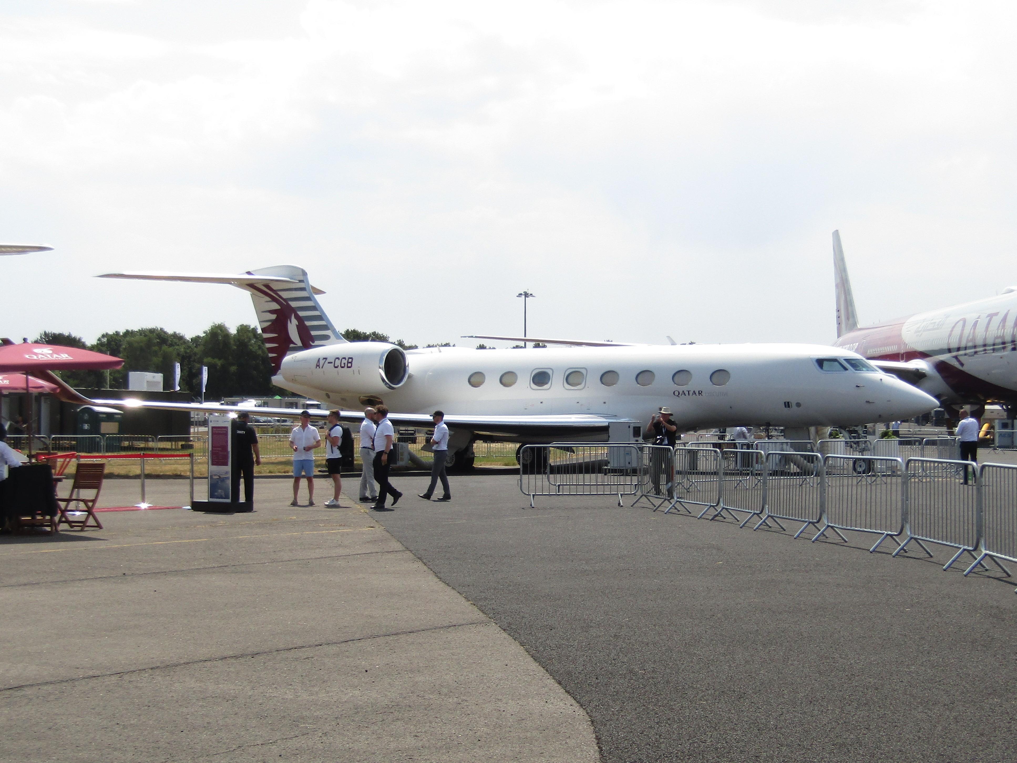 A7-CGB @ EGLF - A7-CGB 2015 Gulfstream GVI (G650ER) FIA Farnborough 
 - by PhilR