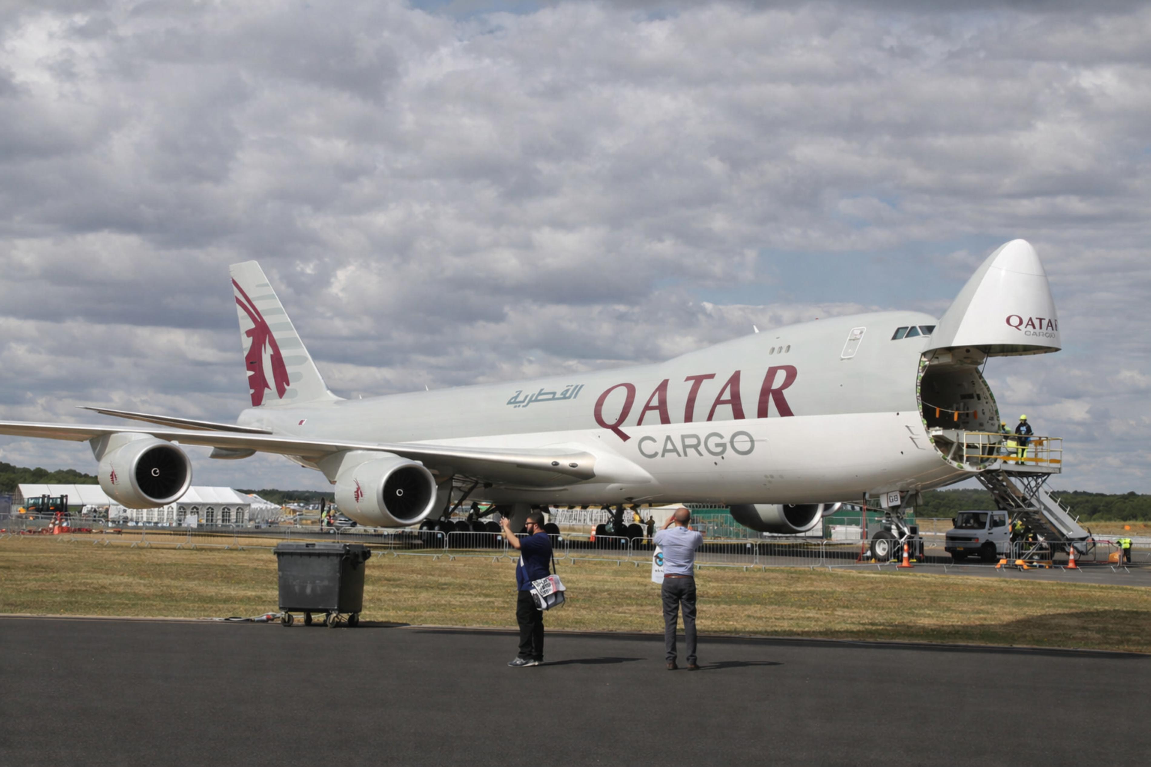 A7-BGB @ EGLF - A7-BGB 2017 Boeing 747-800F Qatar Airways FIA 
 - by PhilR