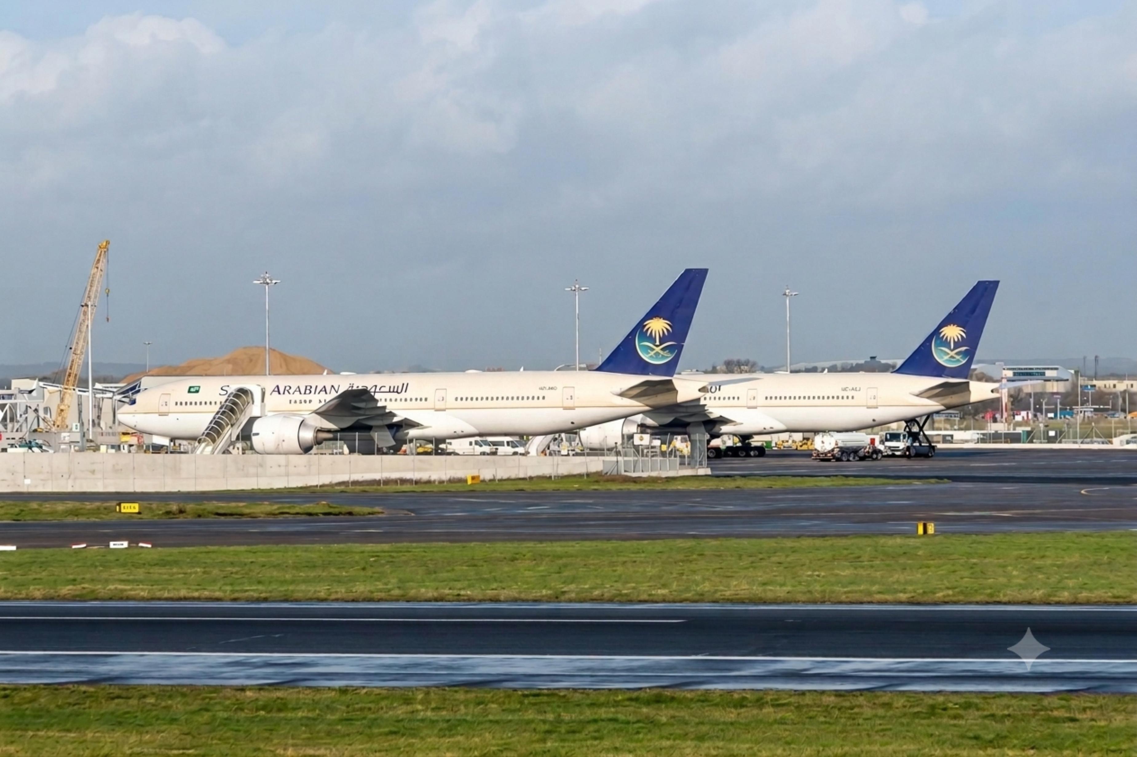 HZ-AKQ @ EGLL - HZ-AKQ and AKJ B777-200 Saudia LHR - by PhilR