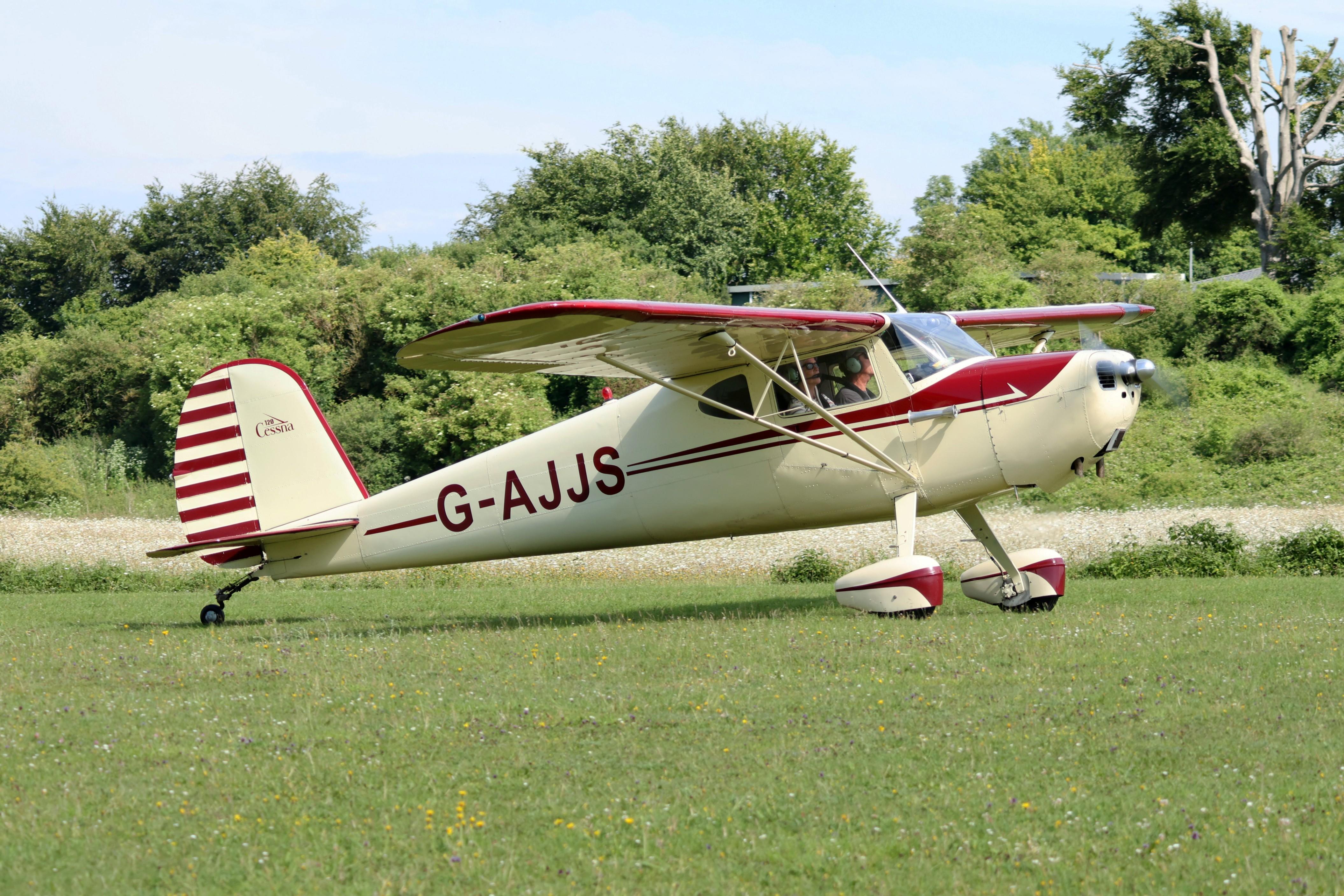 G-AVEM @ EGHP - G-AJJS 1947 Cessna 120 Popham - by PhilR