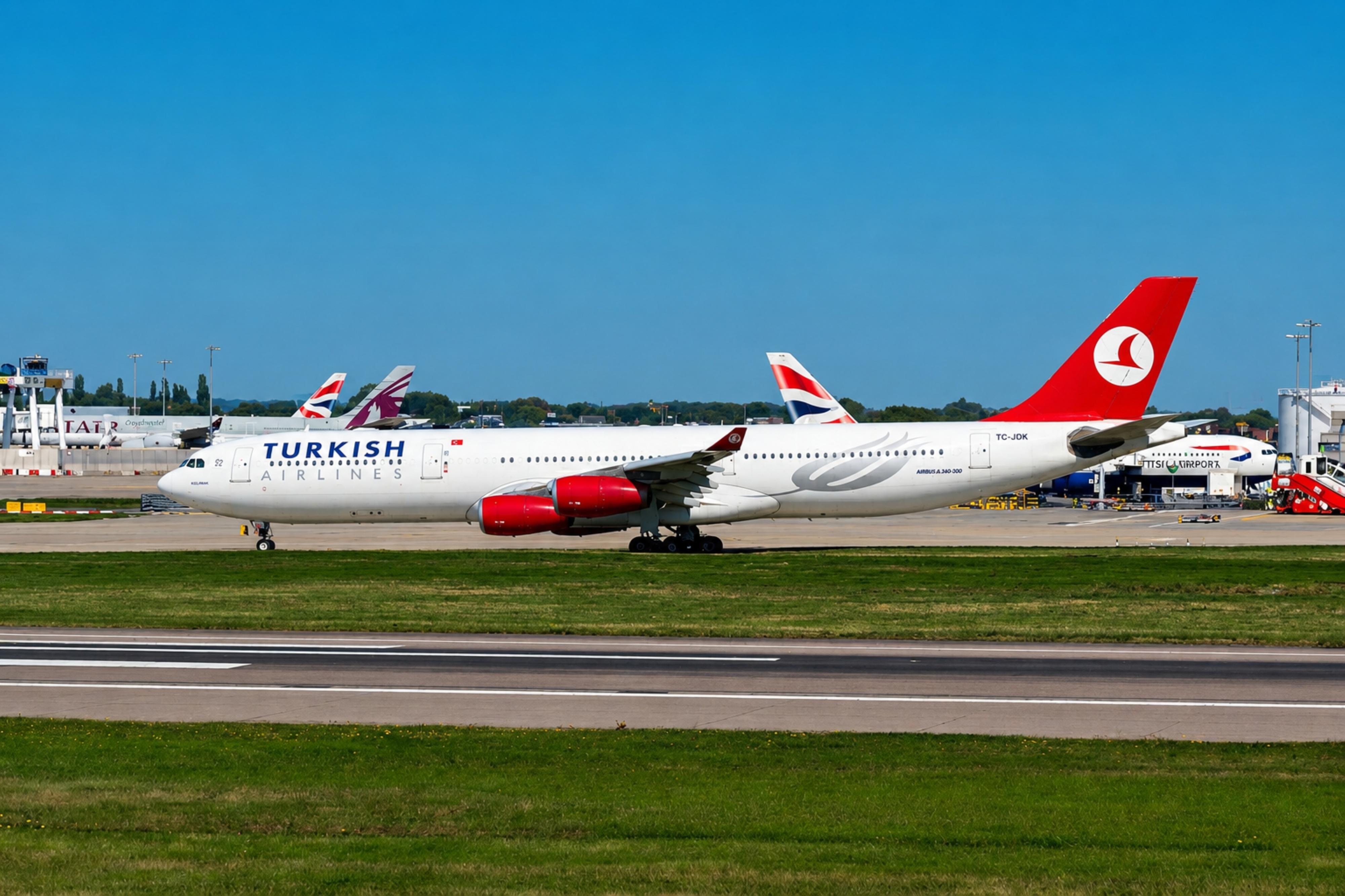 TC-JDK @ EGLL - TC-JDK A340-300 Turkish Airlines LHR  - by PhilR