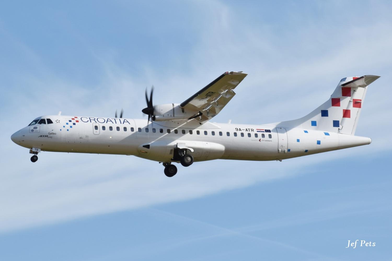 9A-ATR @ EBBR - ATR 72-600 landing at Bussels Airport on 18-06-2026. - by Jef Pets