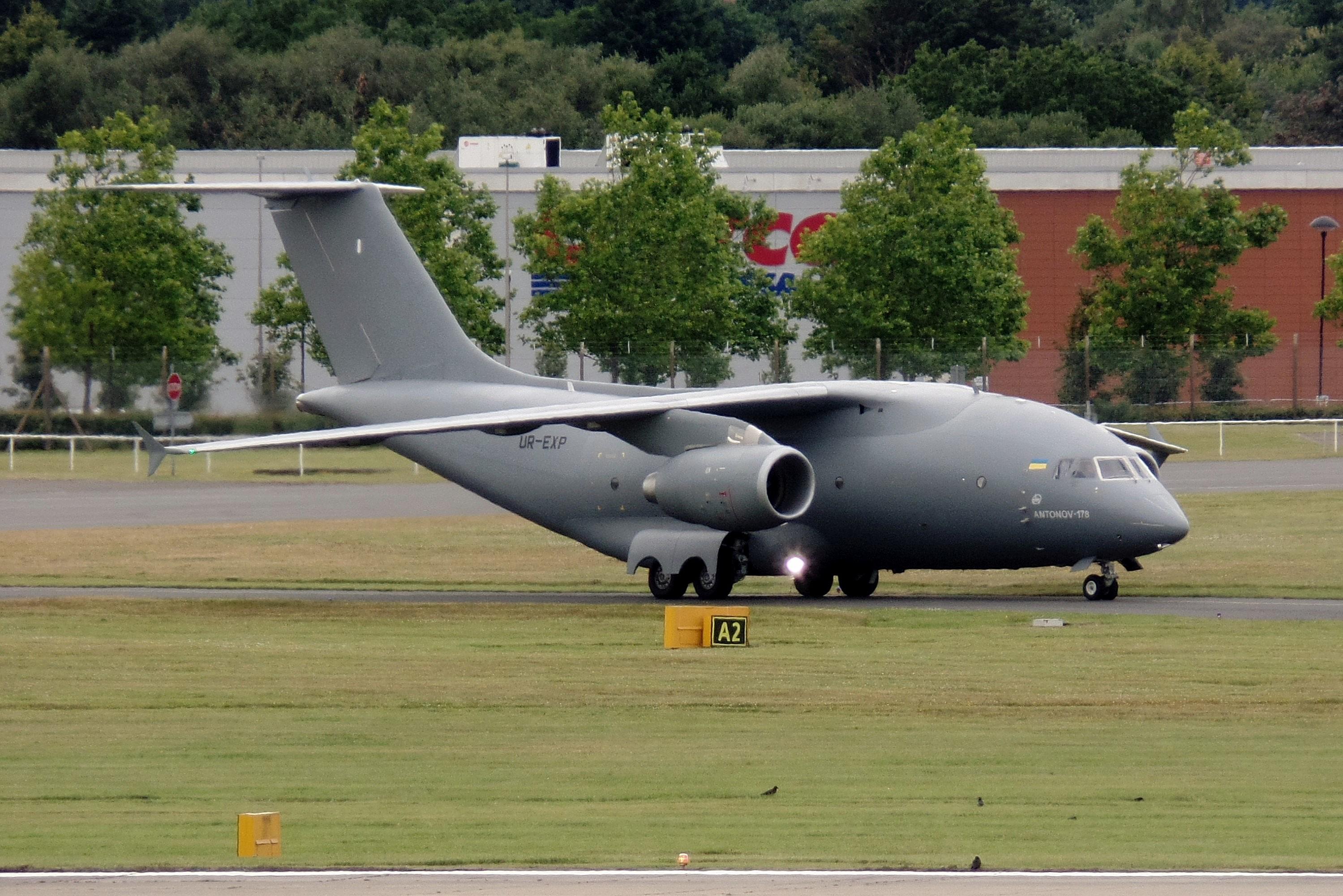 UR-EXP @ EGLF - UR-EXP 2015 An-178 Antonov FIA  - by PhilR