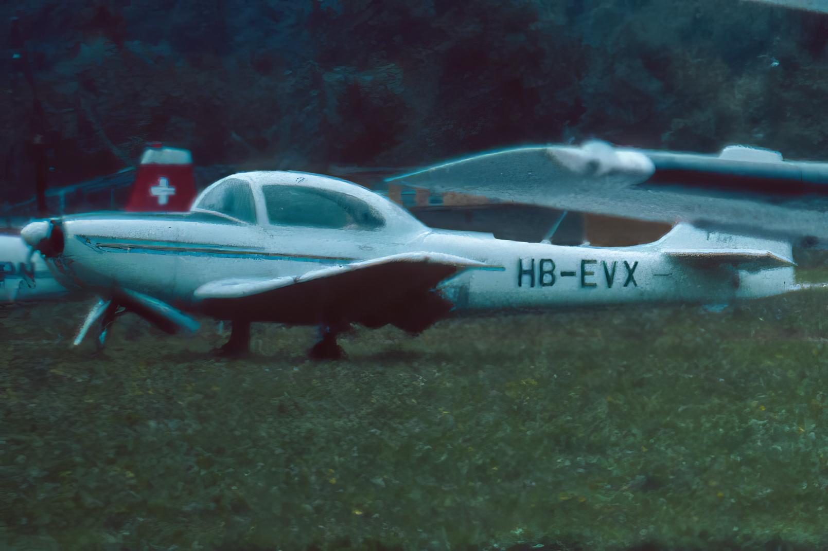 HB-EVX @ LSZA - An enlarged and edited part of a slide - by sparrow9