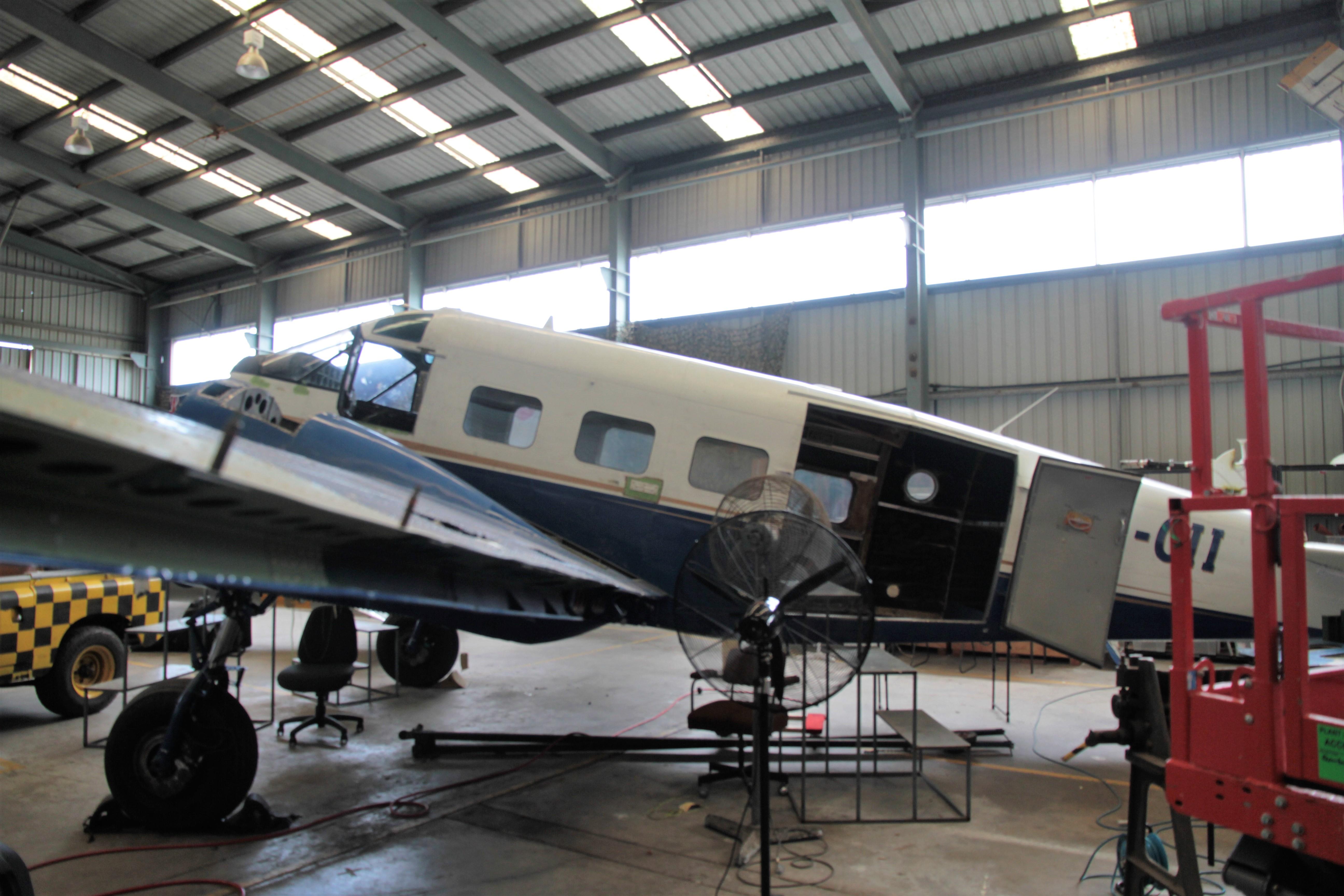 VH-CII @ YCAB - VH-CII 1958 Beech E18S Caboolture 
 - by PhilR