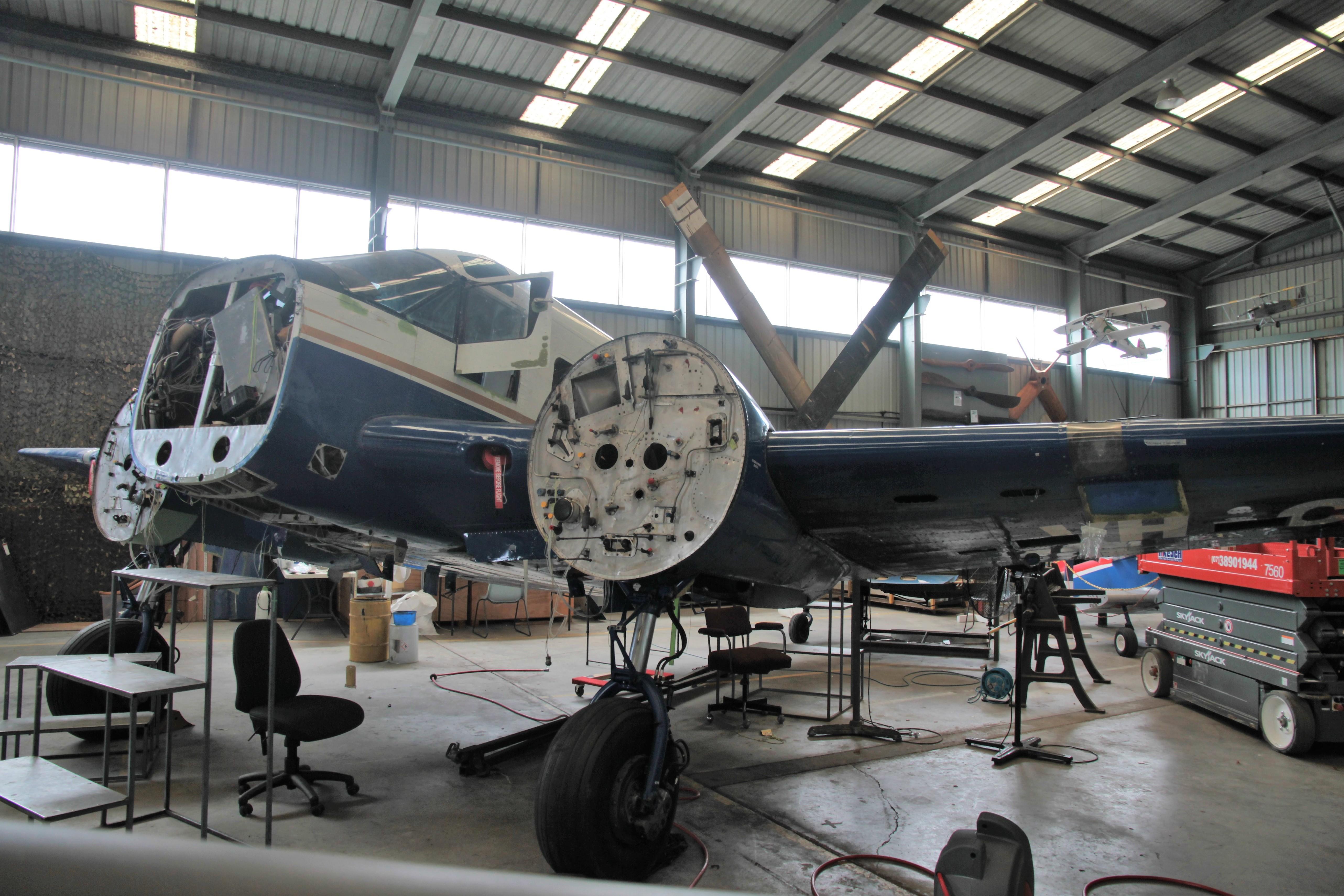 VH-CII @ YCAB - VH-CII 1958 Beech E18S Caboolture  - by PhilR