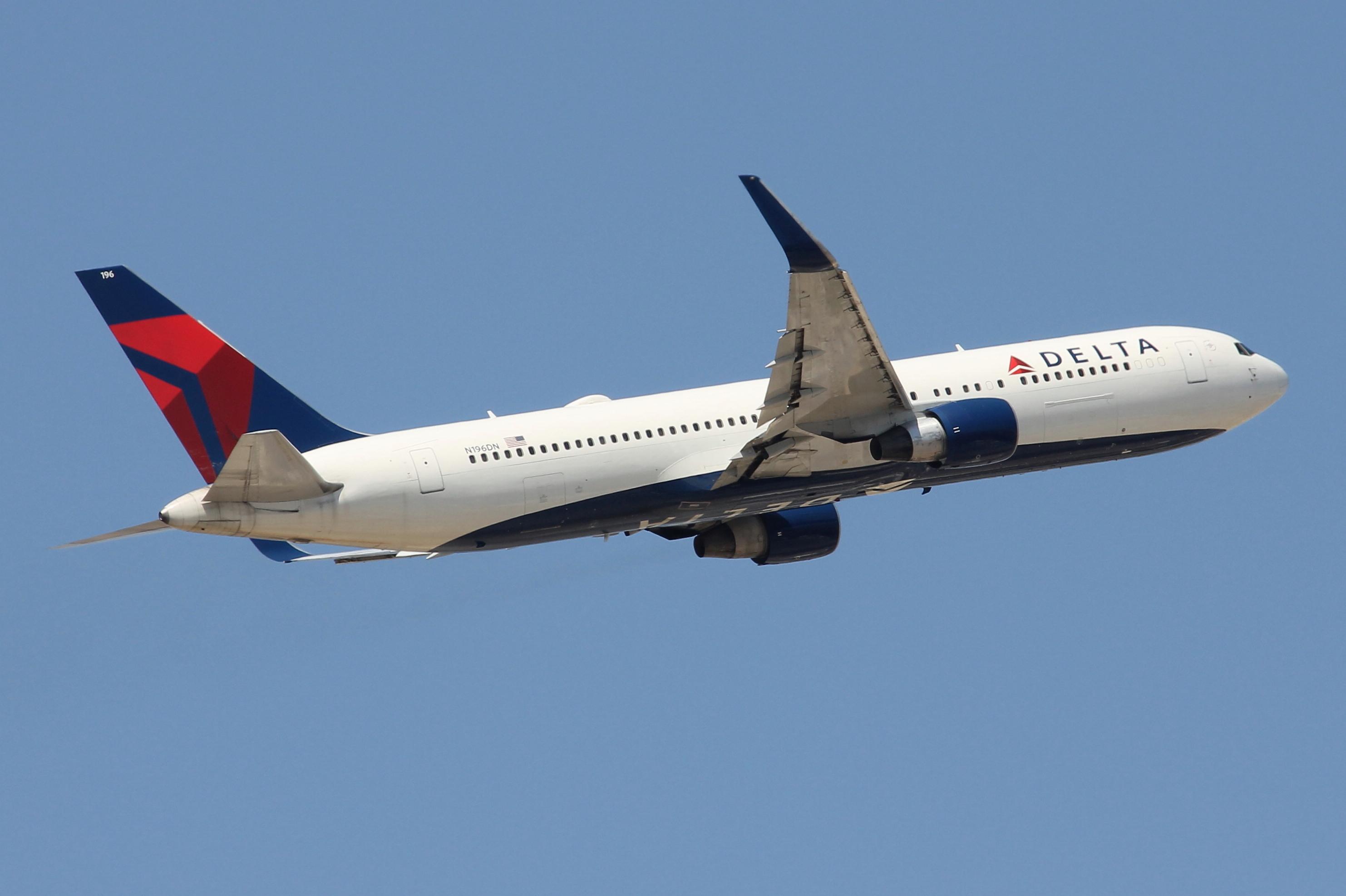 N196DN @ LMML - Delta Air Lines Boeing 767-332 airborne from Malta enroute to JFK. - by raymond