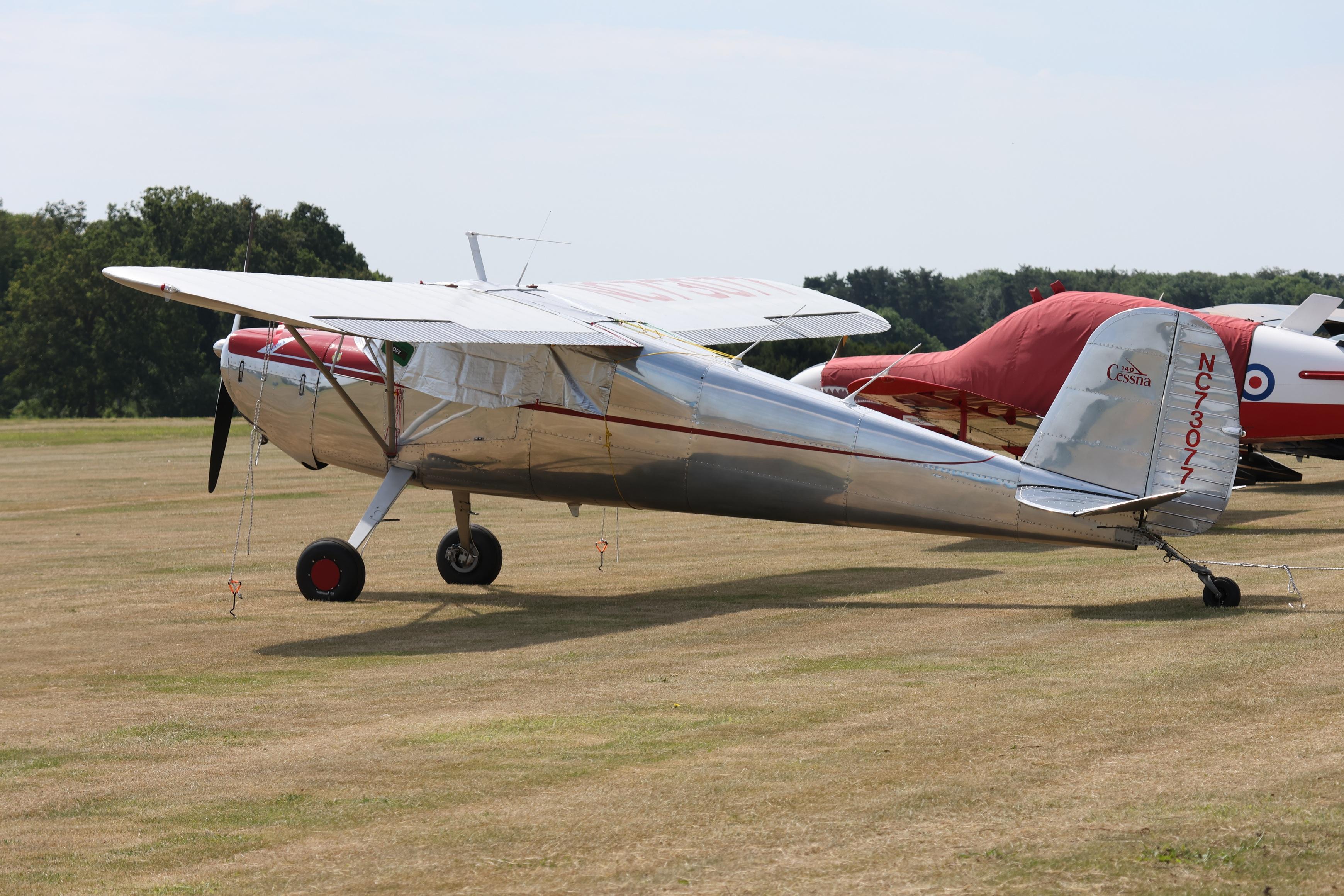 N73077 @ EGTH - N73077 1946 Cessna 140 Old Warden 
 - by PhilR