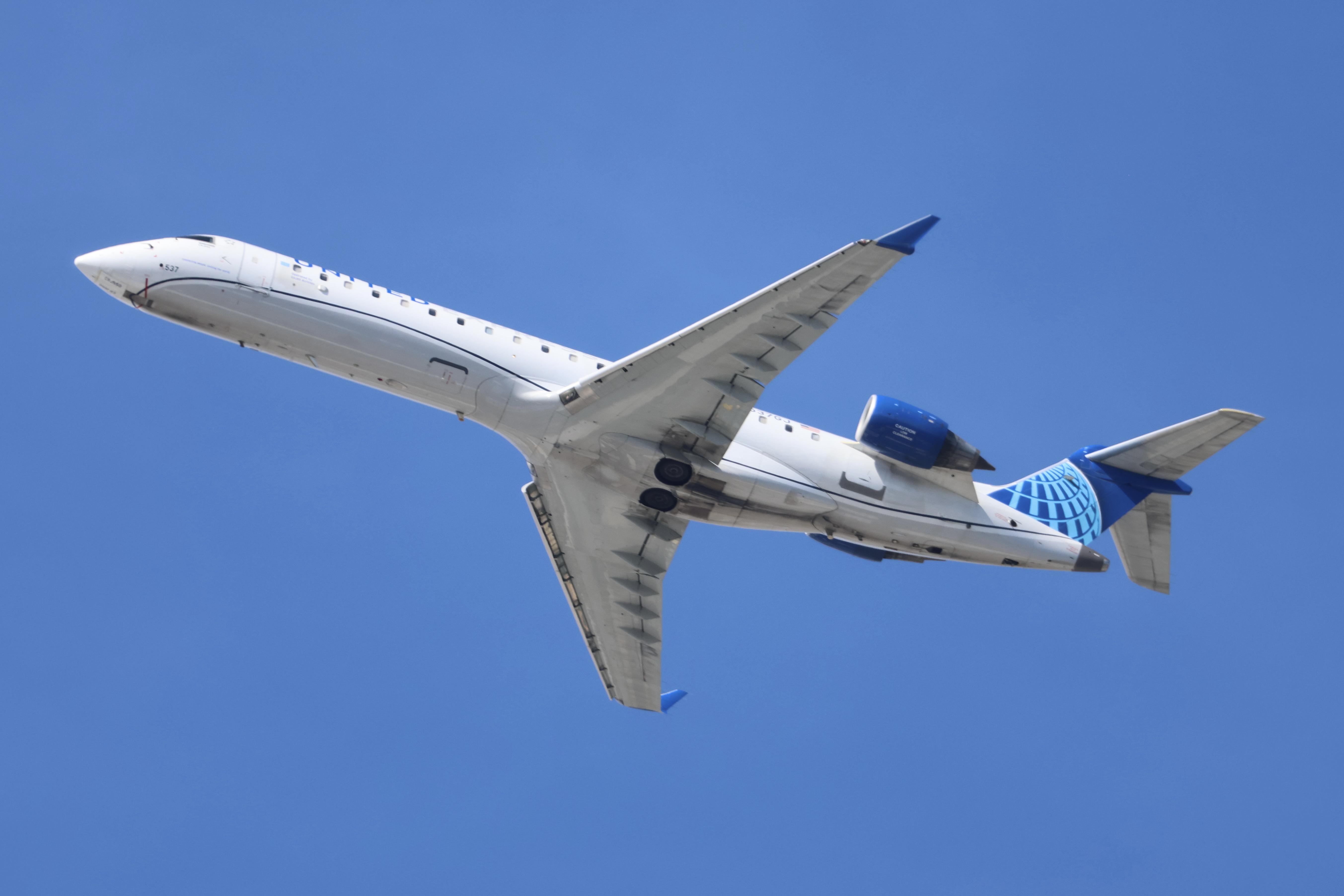 N537GJ @ KORD - CRJ7 GoJet / United Express Canadair Regional Jet CRJ-550, N537GJ departing 28R KORD - by MarkKalfas