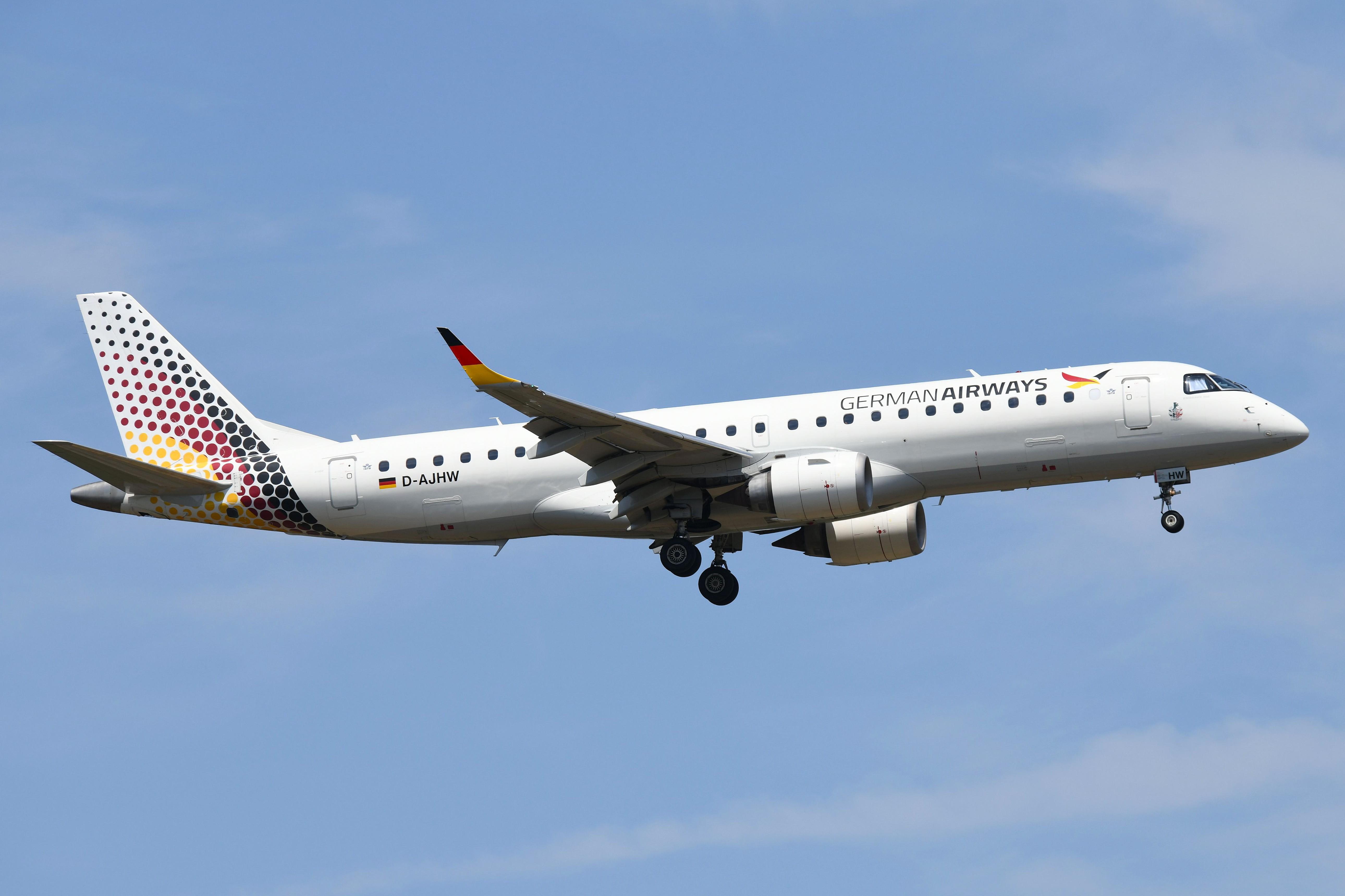D-AJHW @ EDDF - Arrival of German Airways ERJ190 - by FerryPNL