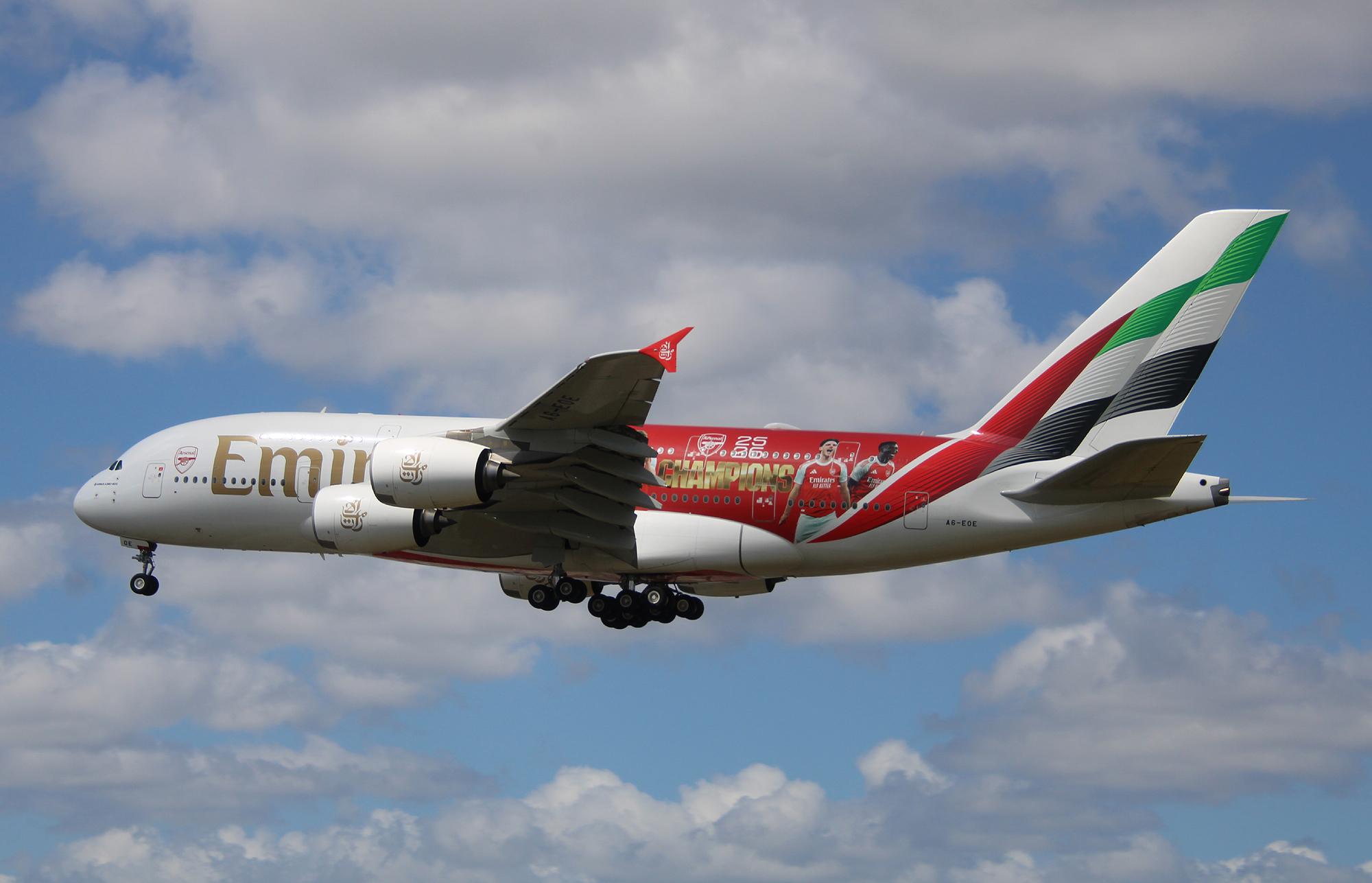 A6-EOE @ EKCH - A6-EOE landed rw 22L. Arsenal Champions Livery - by Erik Oxtorp