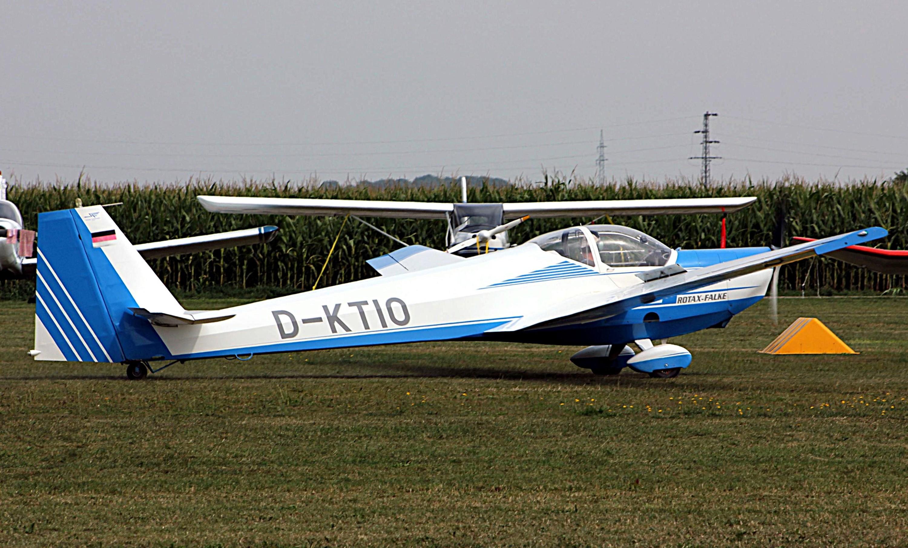 D-KTIO @ EDMT - Rotax-Falke D-KTIO arrives at Tannkosh 2013 at Tannheim, Germany - by ReinhardJost