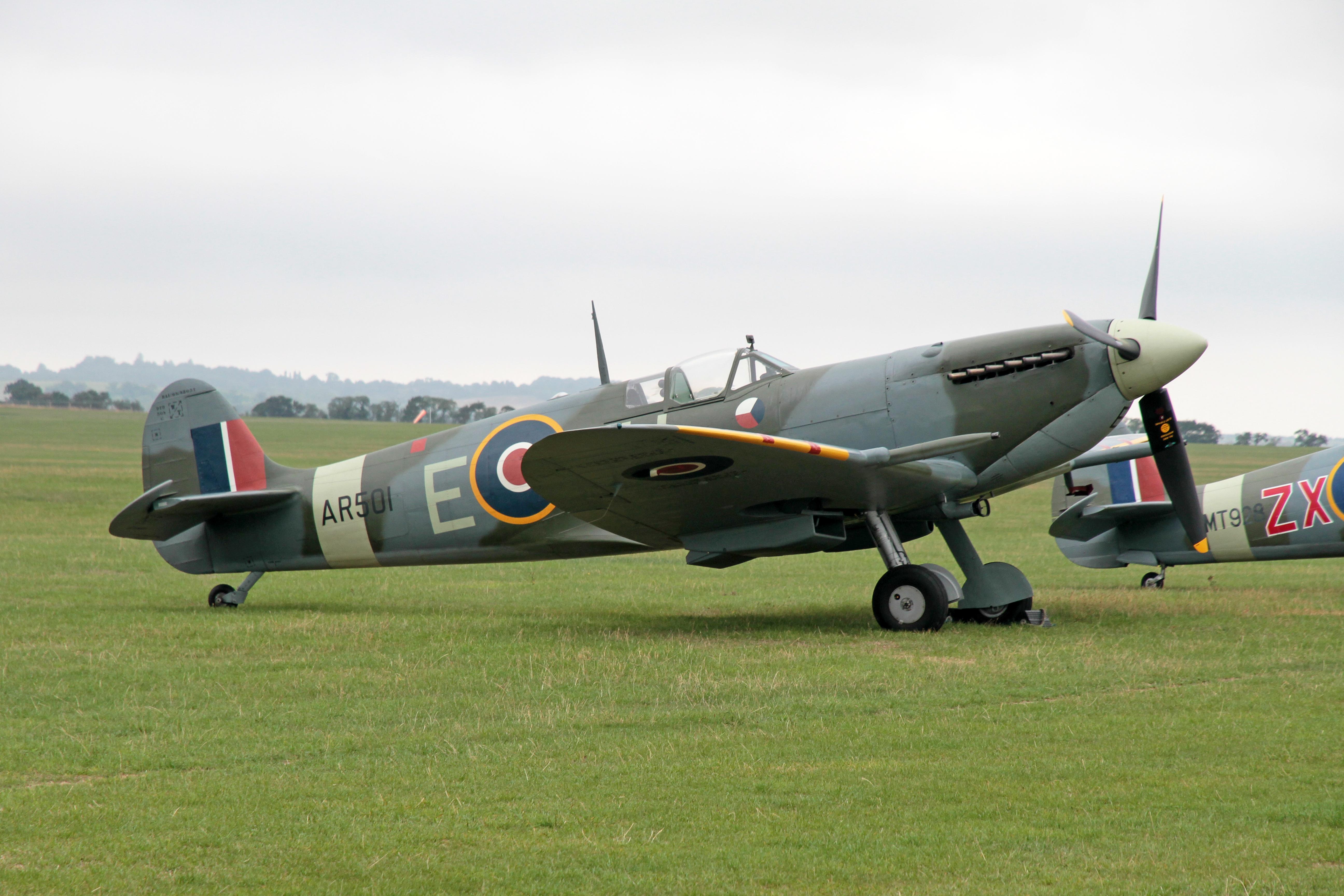 G-AWII @ EGSU - G-AWII (AR501) 1942 VS Spitfire Vc BoB Display Duxford 
 - by PhilR