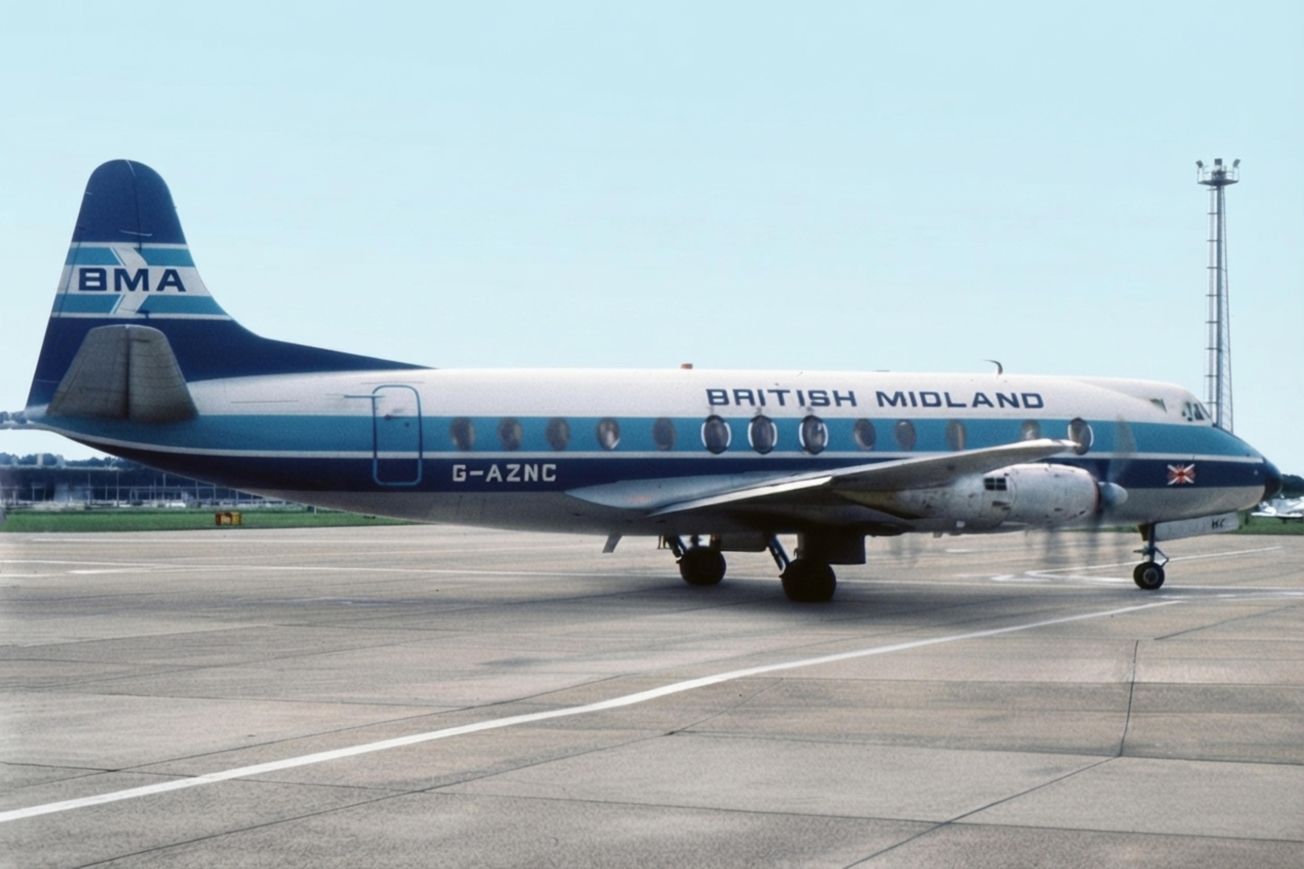 G-AZNC @ EGJJ - G-AZNC 1959 Vickers V813 Viscount BMA JER  - by PhilR