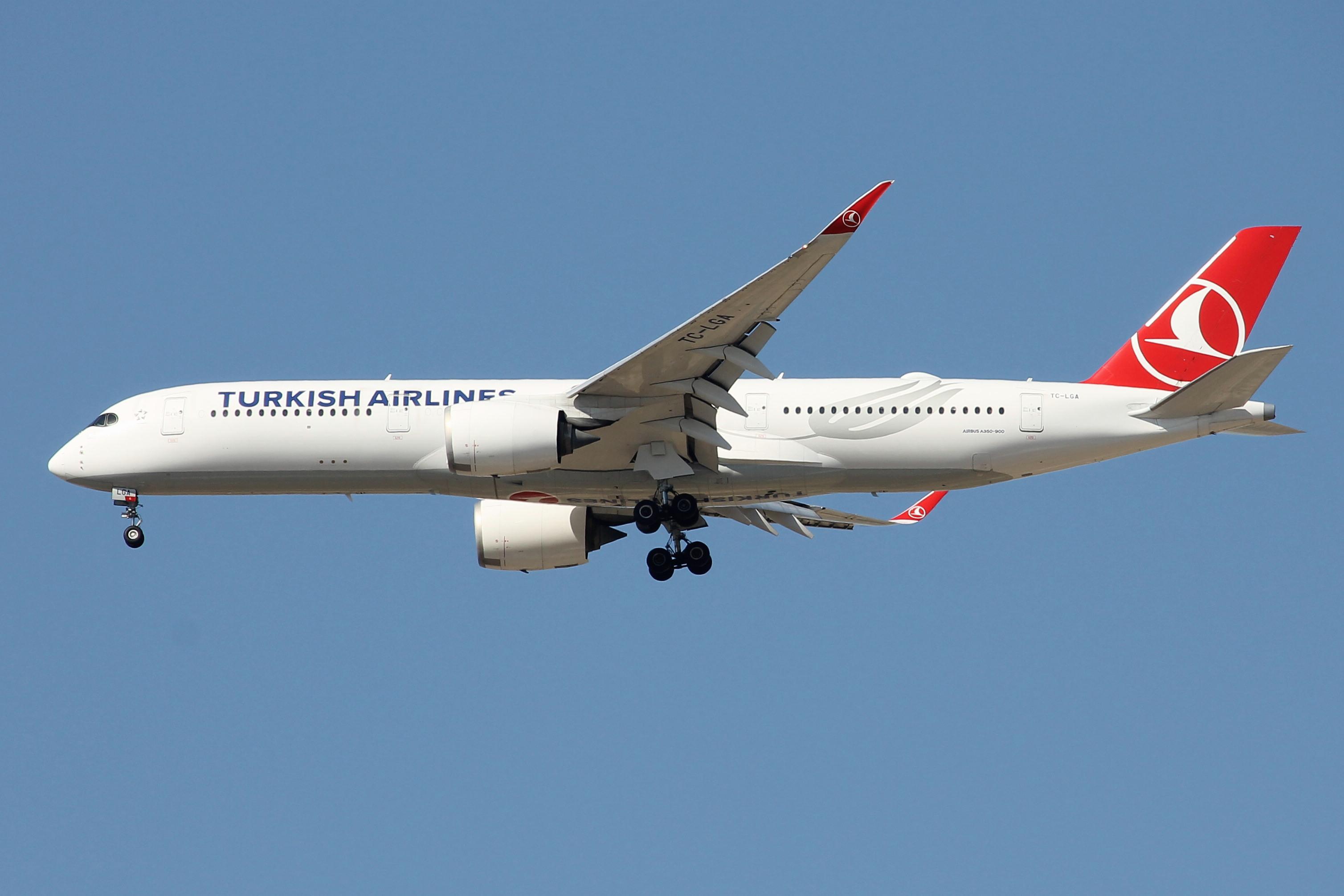 TC-LGA @ LMML - Turkish Airlines Airbus A350-941 reg TC-LGA on a long approach for RW13 landing in  Malta from Istanbul. - by raymond