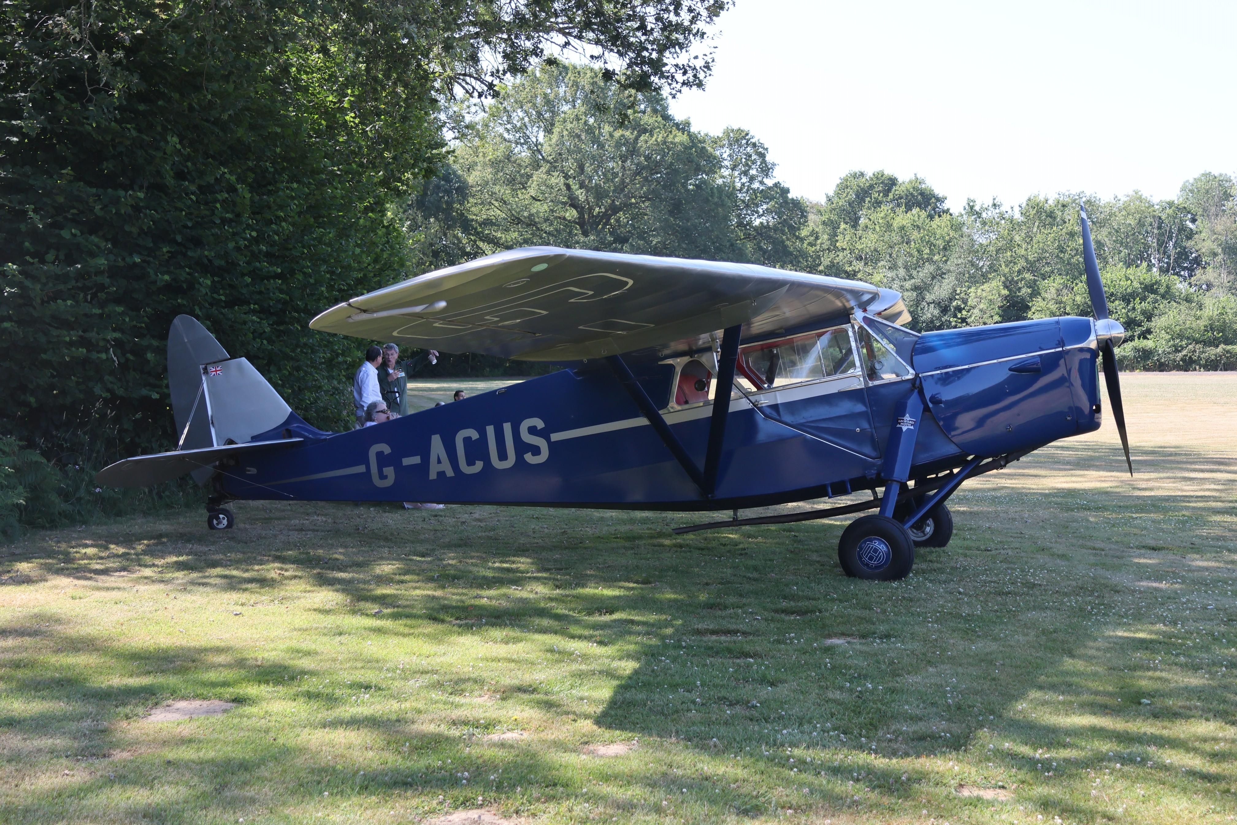 G-ACUS @ GB-0827 - G-ACUS 1934 DH85 Leopard Moth West Tisted Fly In 
 - by PhilR