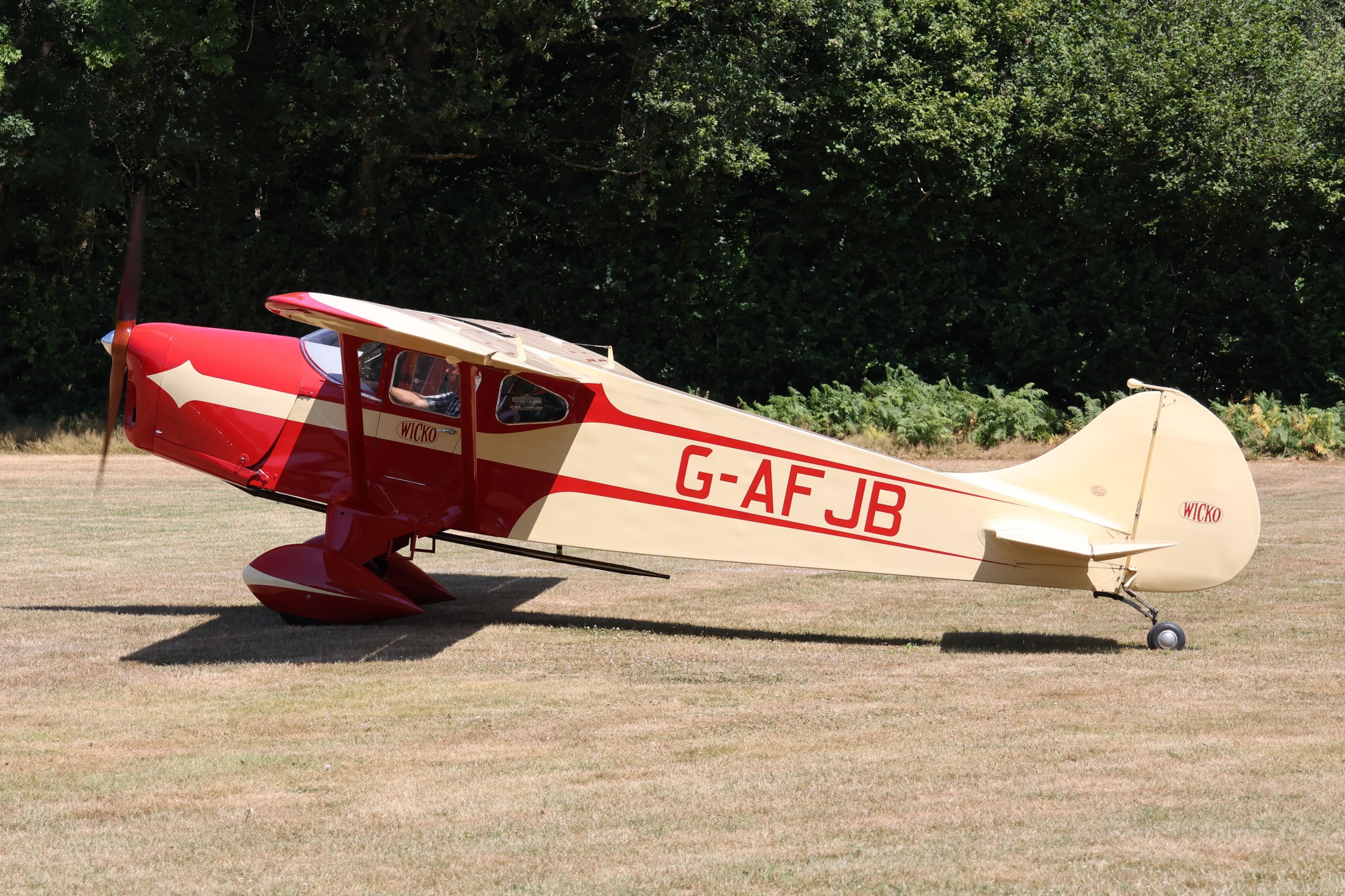 G-AFJB @ GB-0827 - G-AFJB 1938 Foster Wikner Aircraft Co Ltd WICKO GM1 West Tisted Fly In  - by PhilR