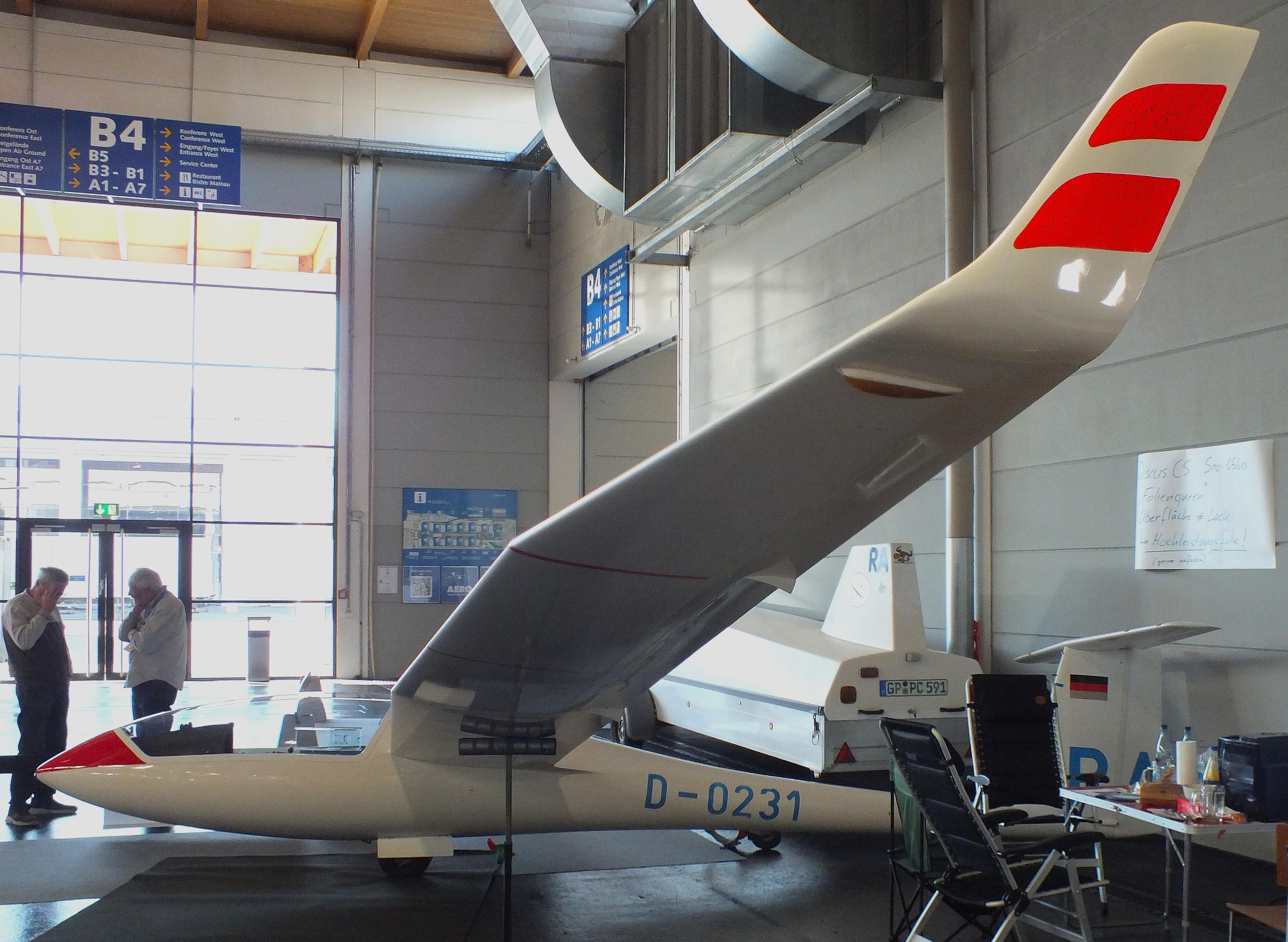Aircraft D-0231, Schempp-Hirth (Orlican) Discus CS at the AERO 2026, Friedrichshafen, at EDNY, photo by iwarnecke