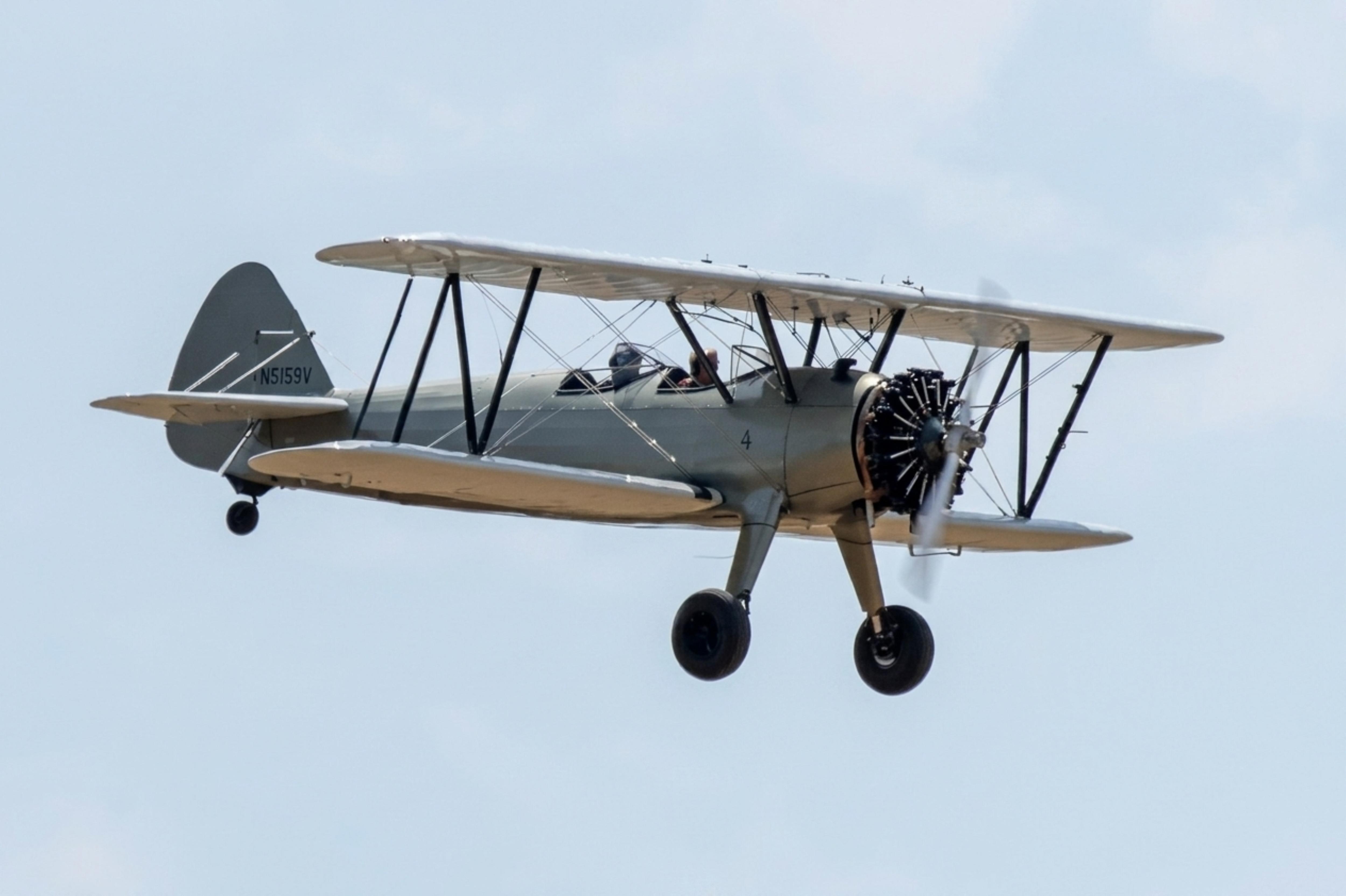 N5159V @ EGLM - N5159V 1941 Boeing-Stearman Model 75 (A75N1 Kaydet) White Waltham  - by PhilR