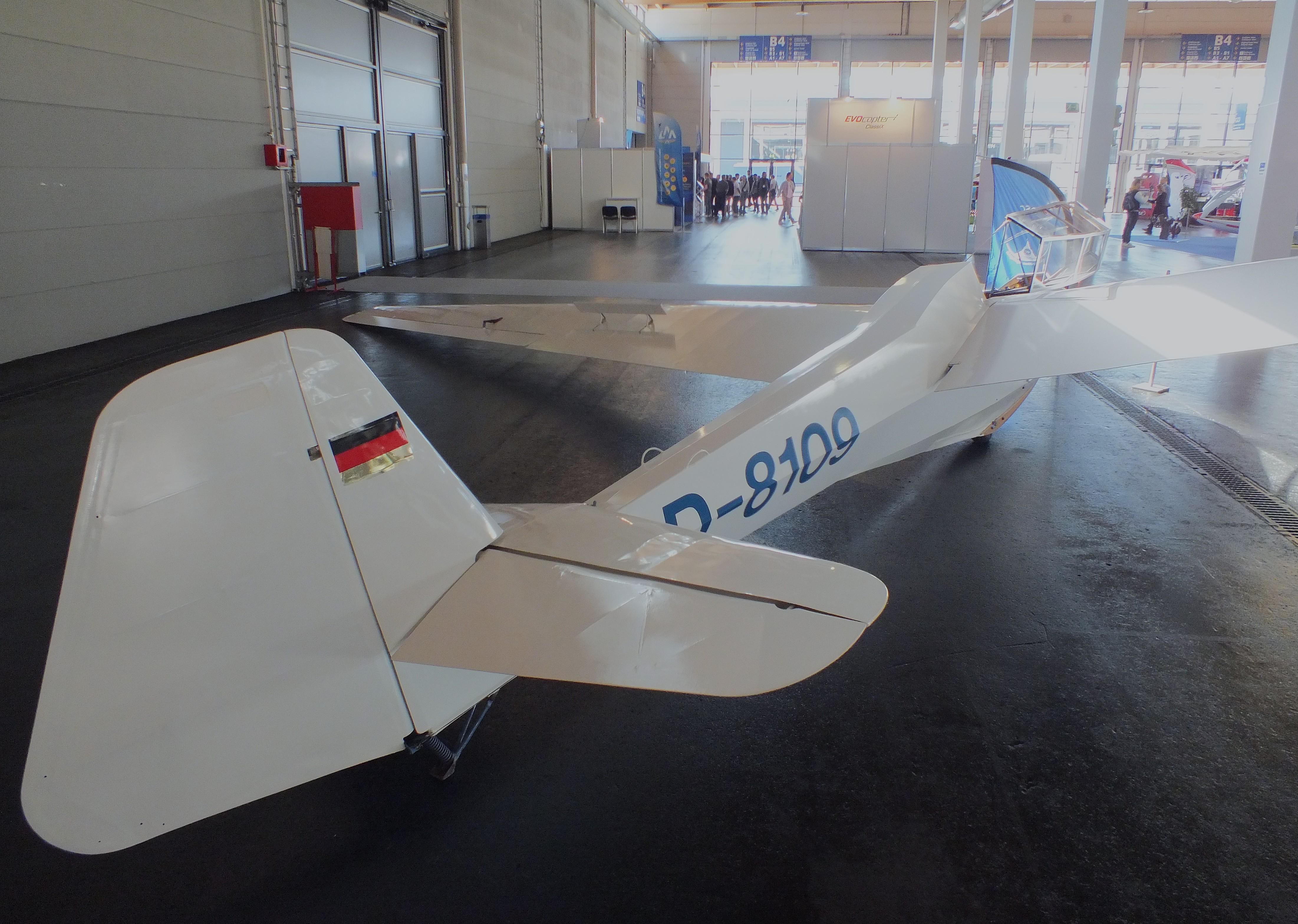 Aircraft D-8109, Scheibe Bergfalke II at the AERO 2026, Friedrichshafen, at EDNY, photo by iwarnecke